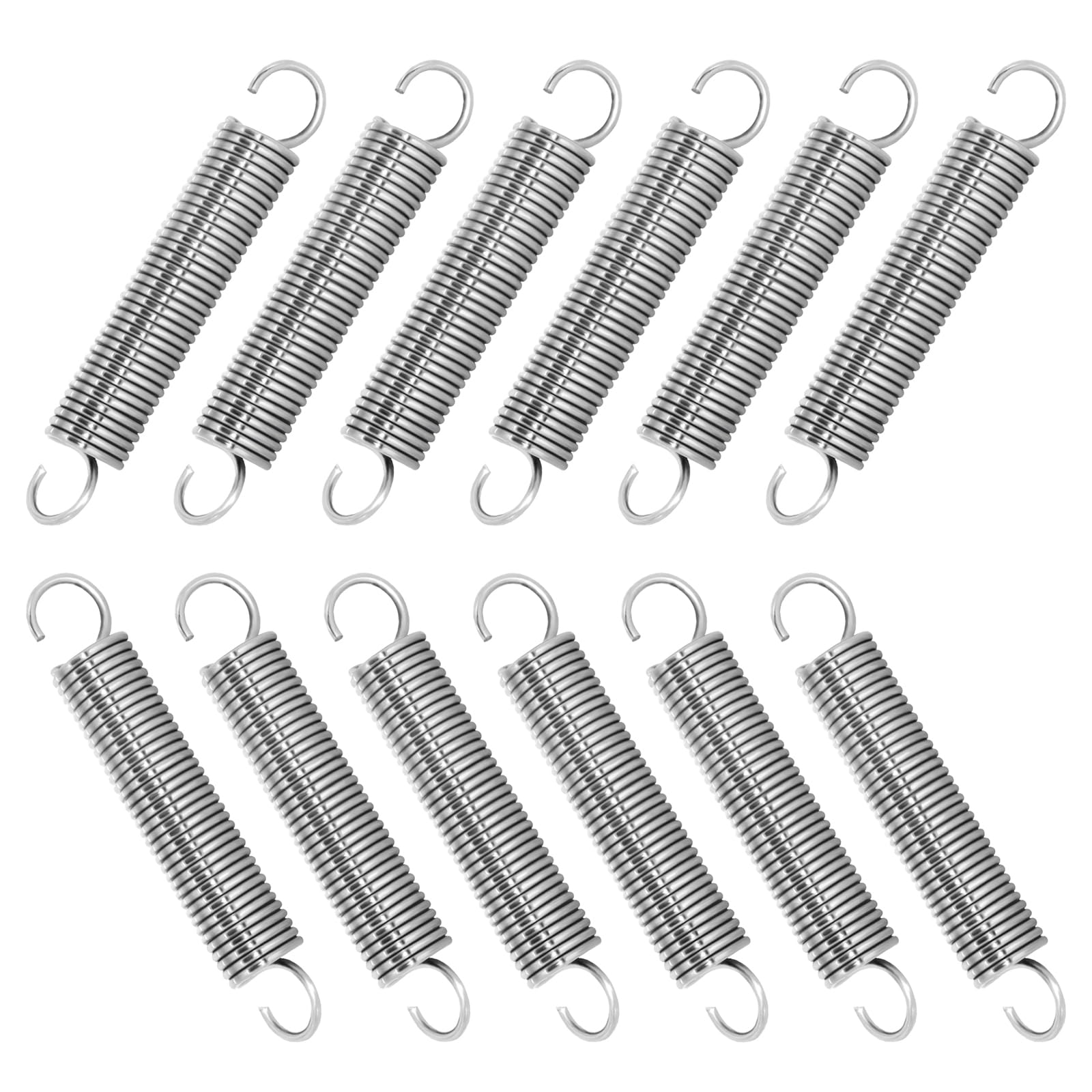 10 sztuk sprężyn naciągowych ze stali nierdzewnej z haczykami, sprężyna naciągowa 60 mm wolna długość, średnica zewnętrzna 10 mm, średnica drutu 1,2 mm, maksymalna siła ciągnąca 3,3 kg – 1,2