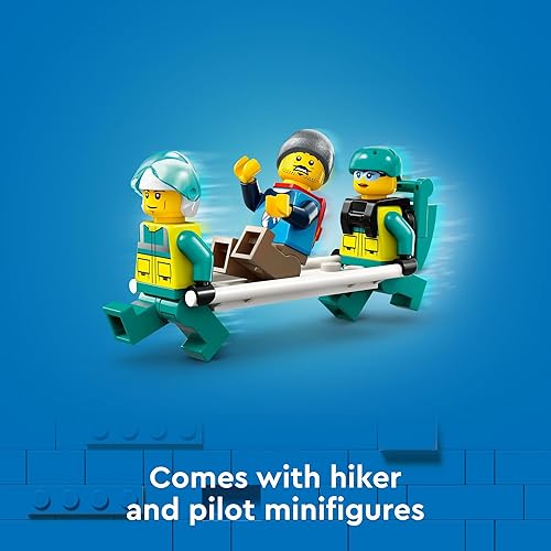 Miniatura 5 de LEGO Helicóptero de rescate de emergencia de la ciudad, juego de aviones de juguete para niños, regalo divertido para niños y niñas de 6 años de