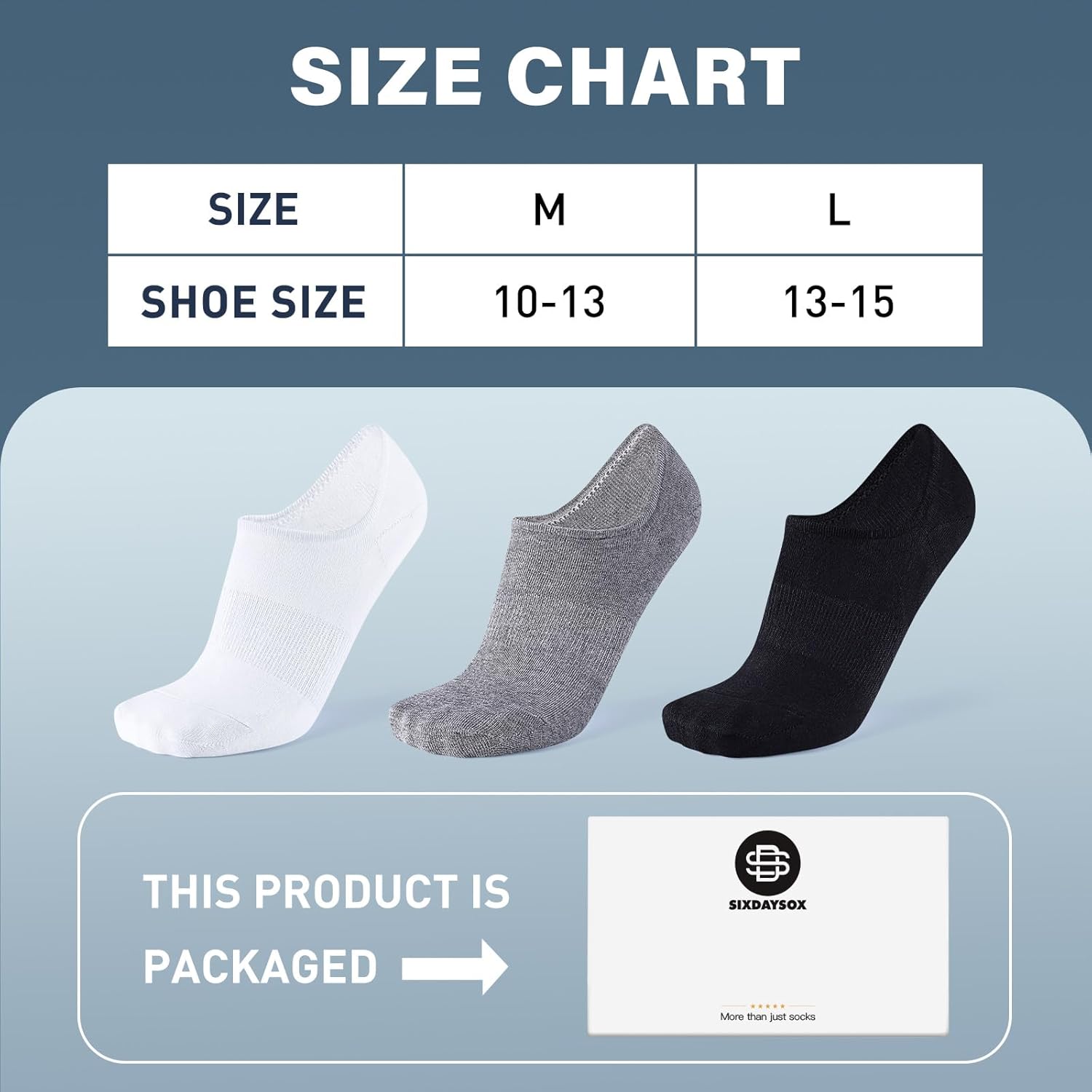 SIXDAYSOX No Show Socks Men 6/8 Pack Short Cotton Ankle Socks Size 10-13/13-15 with Arch Support - Image 7