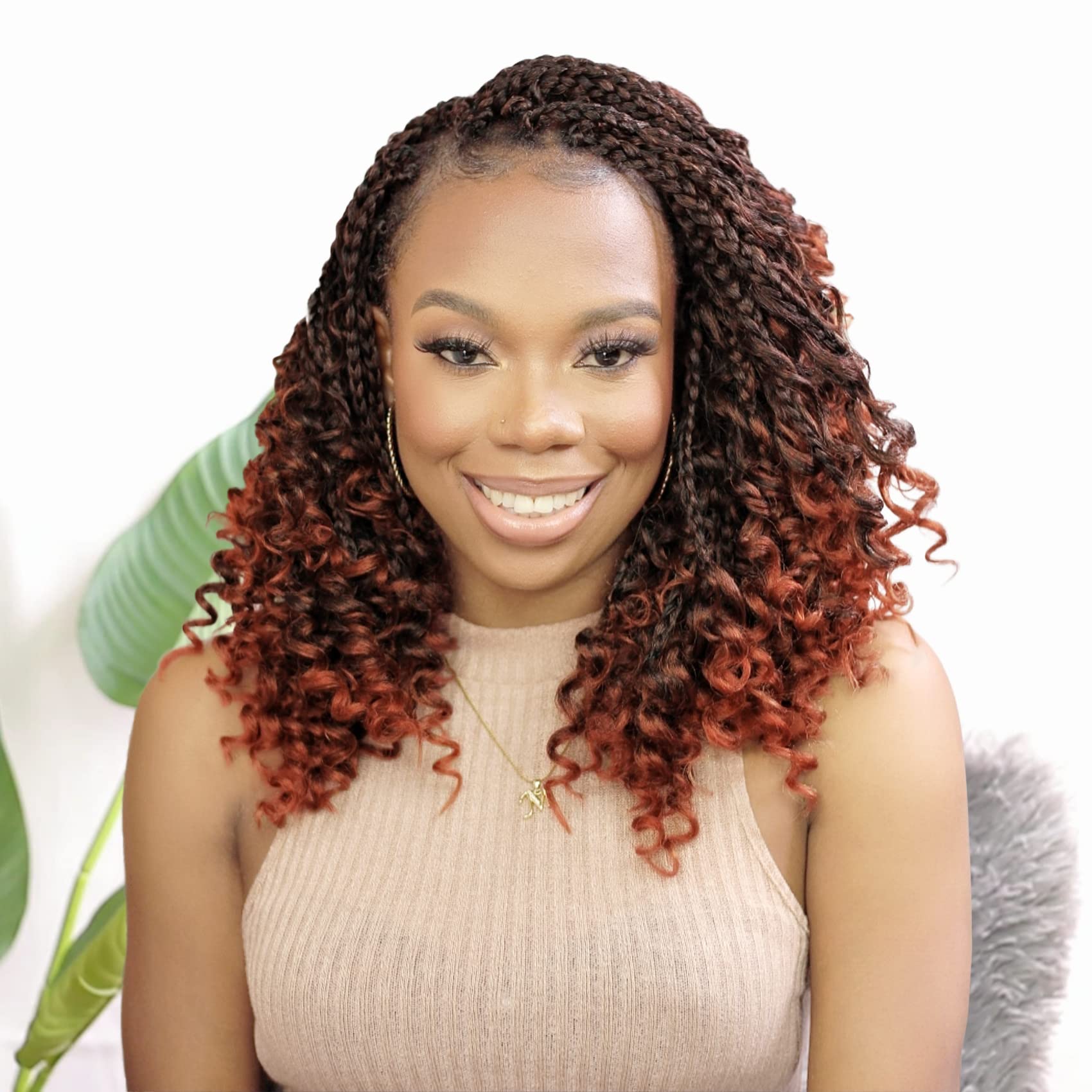 Fulcrum Goddess Box Braids Crochet Hair 10 Inch,9 Packs Boho Box Braid Crochet Hair for Women, Pre-looped Bohemian 3X Crochet Braiding Hair with Curly