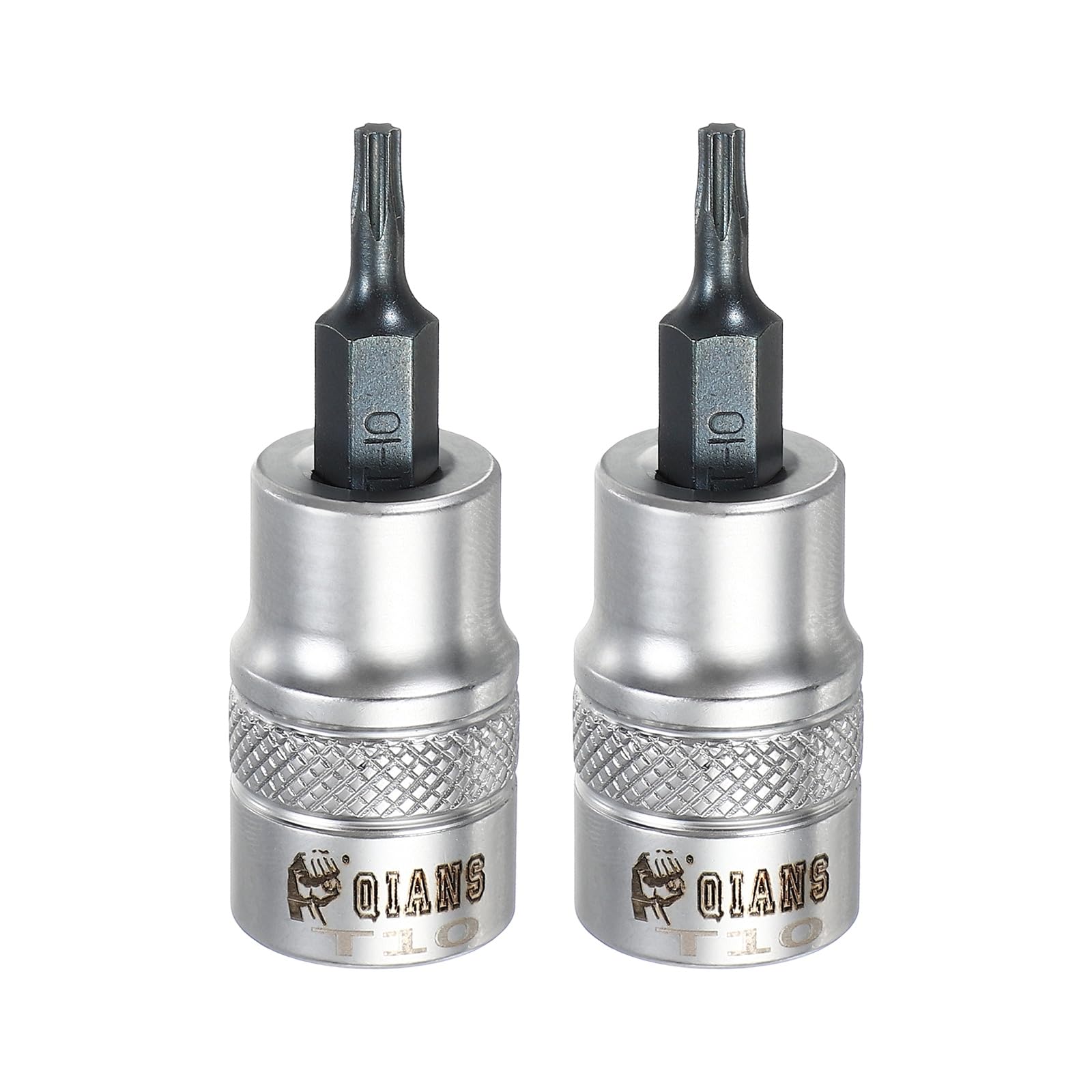 sourcing map 2Pcs Torx Bit Socket 3/8" Drive T10 S2 Steel Star Head Screwdriver Drill Bits CR-V Steel Socket Adapter for Home Auto Axle Hex Nuts Bolts Repair