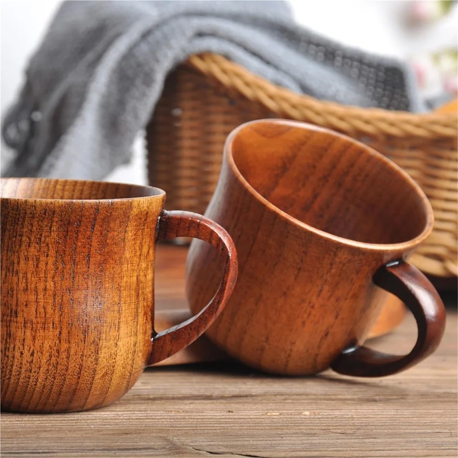Kaffeebecher aus Holz 1/4 Packung 200 ml Holztasse, natürliches Massivholz, Trinkgeschirr, Teetasse, geeignet for Trinken von Tee, Milch, Kaffee und anderen Getränken(4pcs)