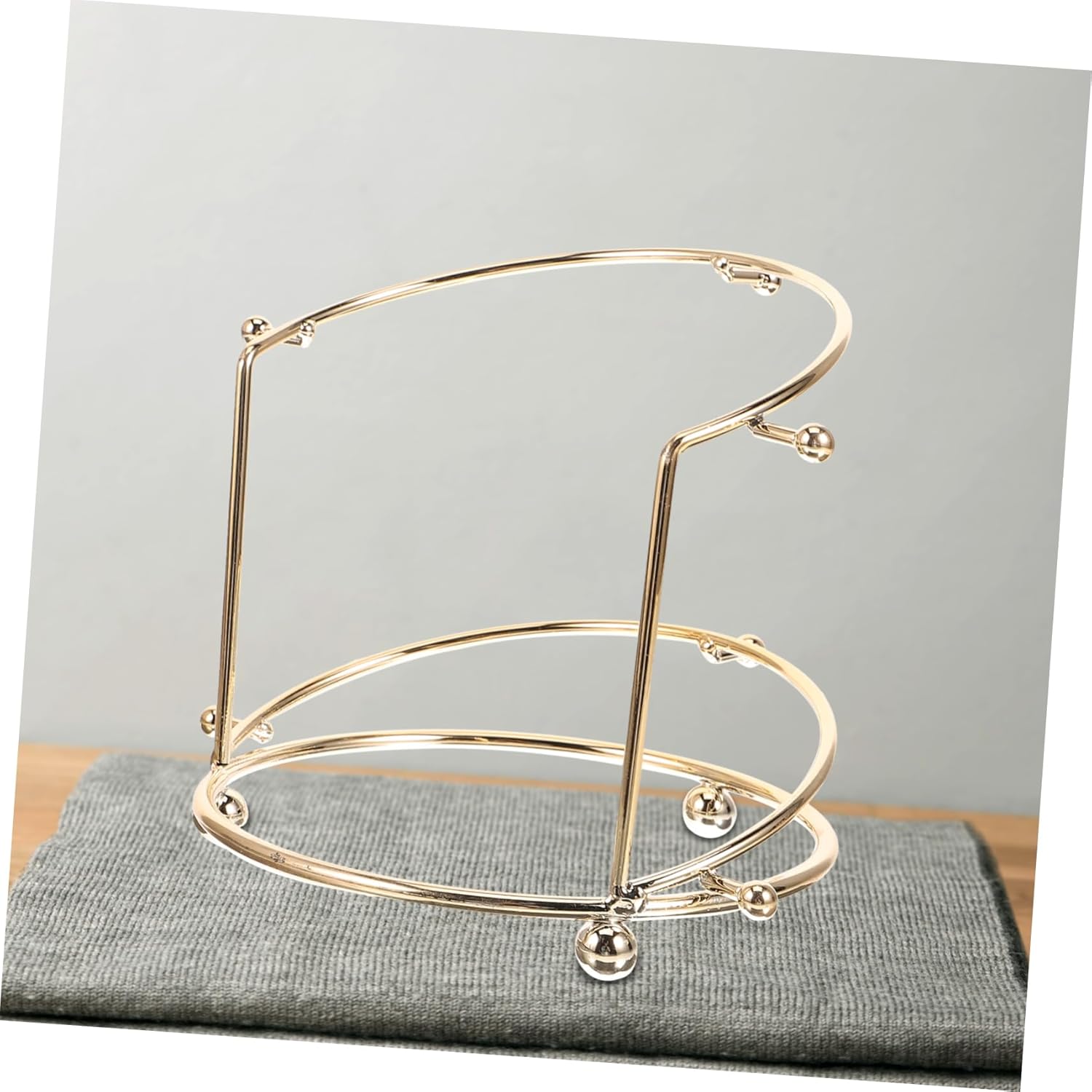 2pcs Desktop Jewelry Tiara Band Stand Tower Home Organizer Women Metal Display for Rack Store Holder Crown Headband Accessories Ties Tiaras Girls Hair Three-tier