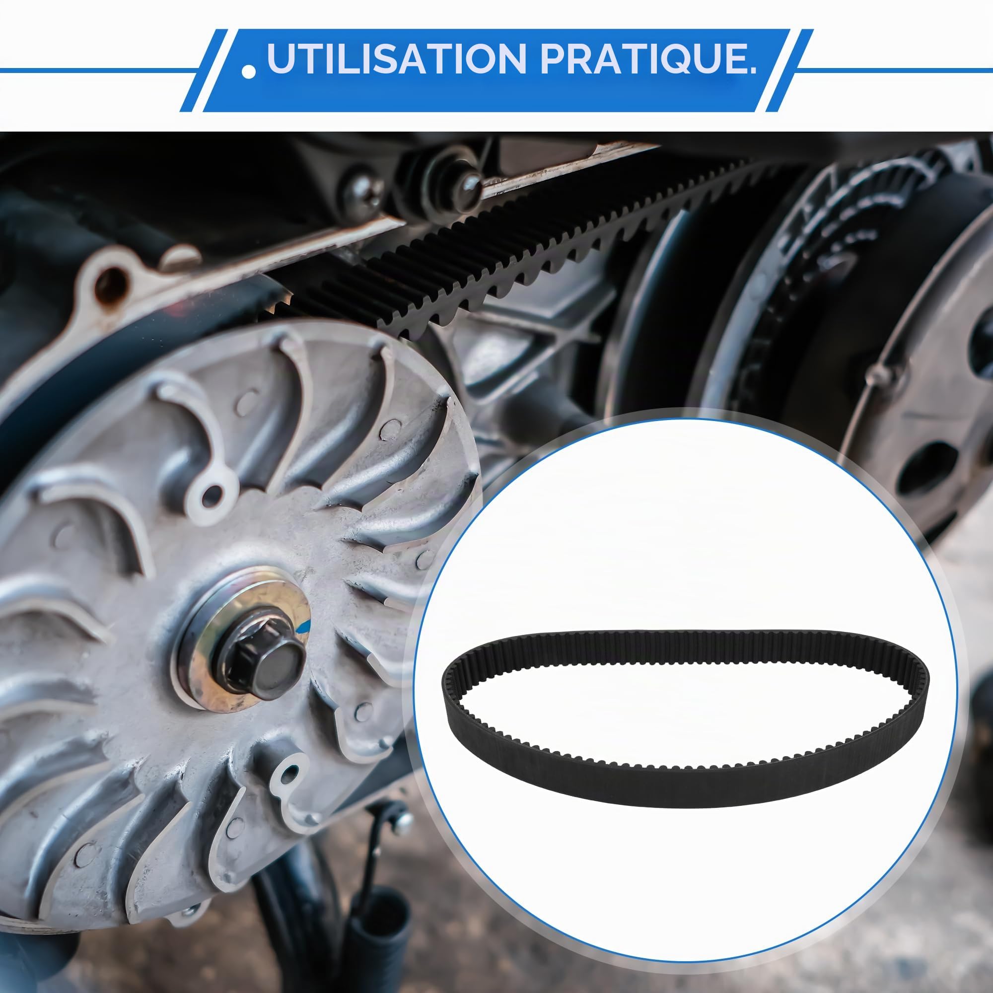 Courroie Transmission Pour Yamaha Xp530 T-Max 530 12-16 1 Pièce | Noir, Caoutchouc Et Fibre, Dimensions: 1255x40x7.5mm, Résistant À L'Usure, Pour Véhicules Tout-Terrain
