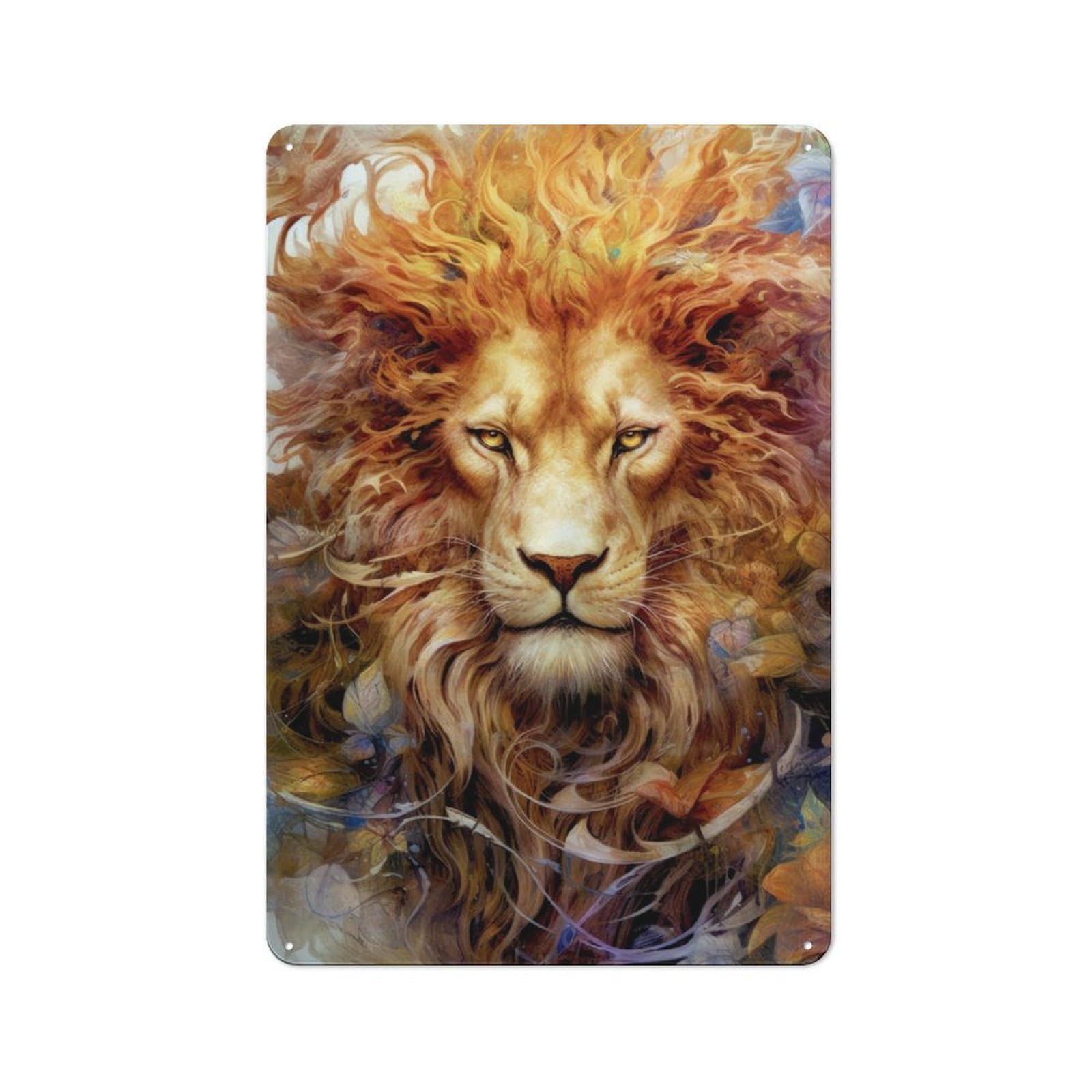 Junmoney Wild Lion Animal Art Rustic Metal Sign 30X20cm For Man Cave Or Games Room, For Vintage Wall Decor Fans, For Garage And Workshop Walls