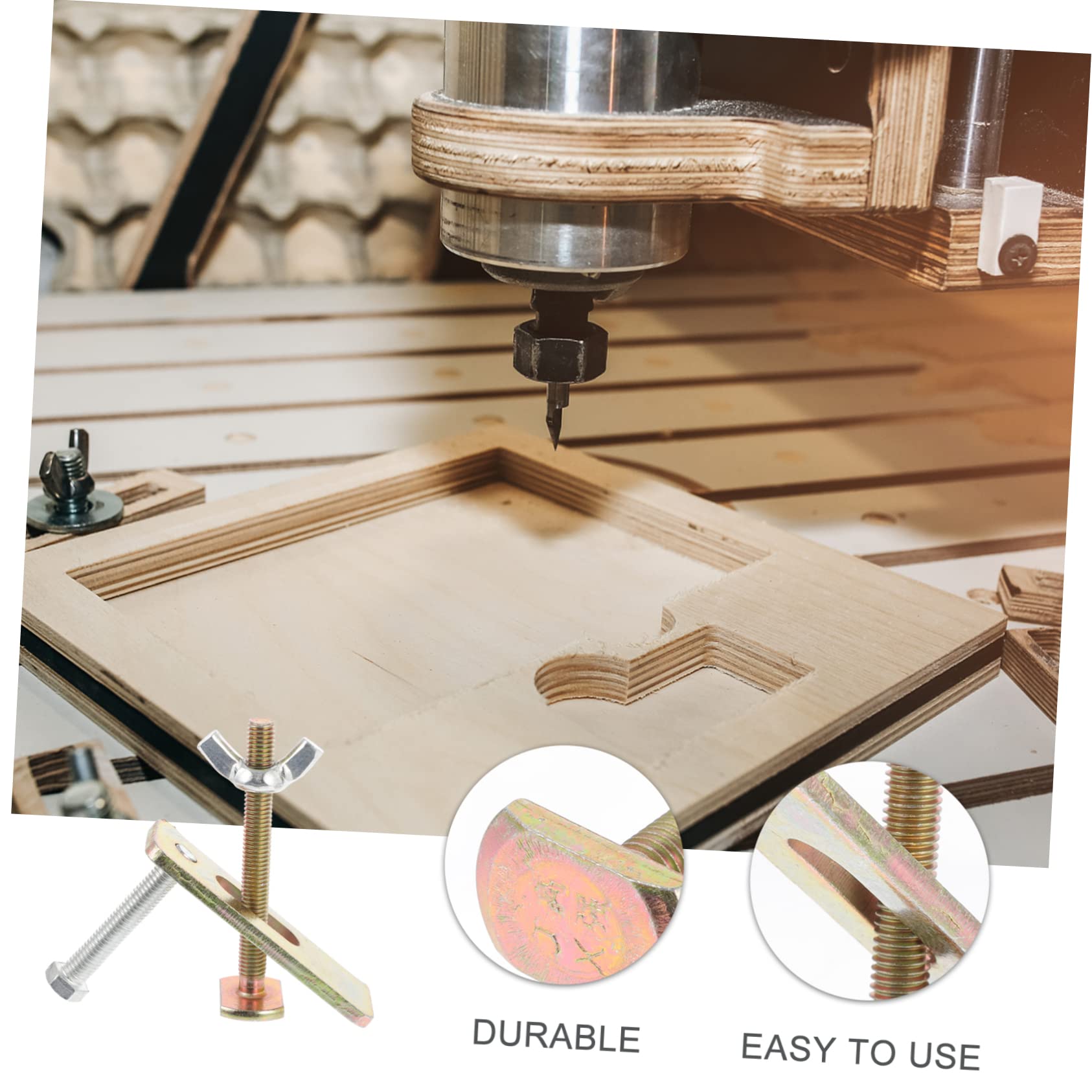 HOMOCONO Professional 2 Sets Router Clamps Steel Hold down Clamp Kit for Woodworking Strong Sturdy Clamping Set