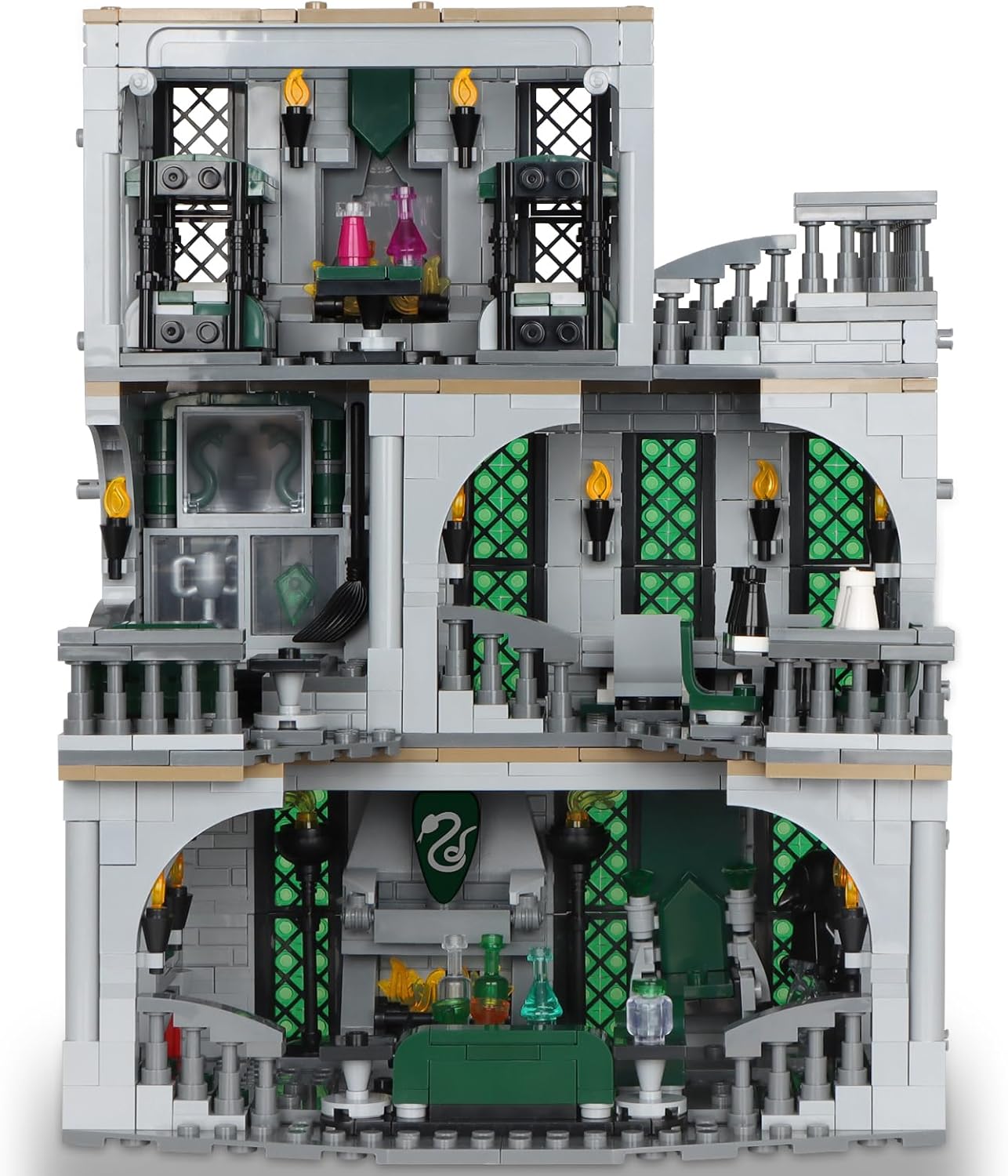Vziimo Common Room and Dorm Building Set, MOC Slthrin House Model Kit from The Movie, Collectible Idea Hary Gift for Teens Adults 14+ (1388pcs)
