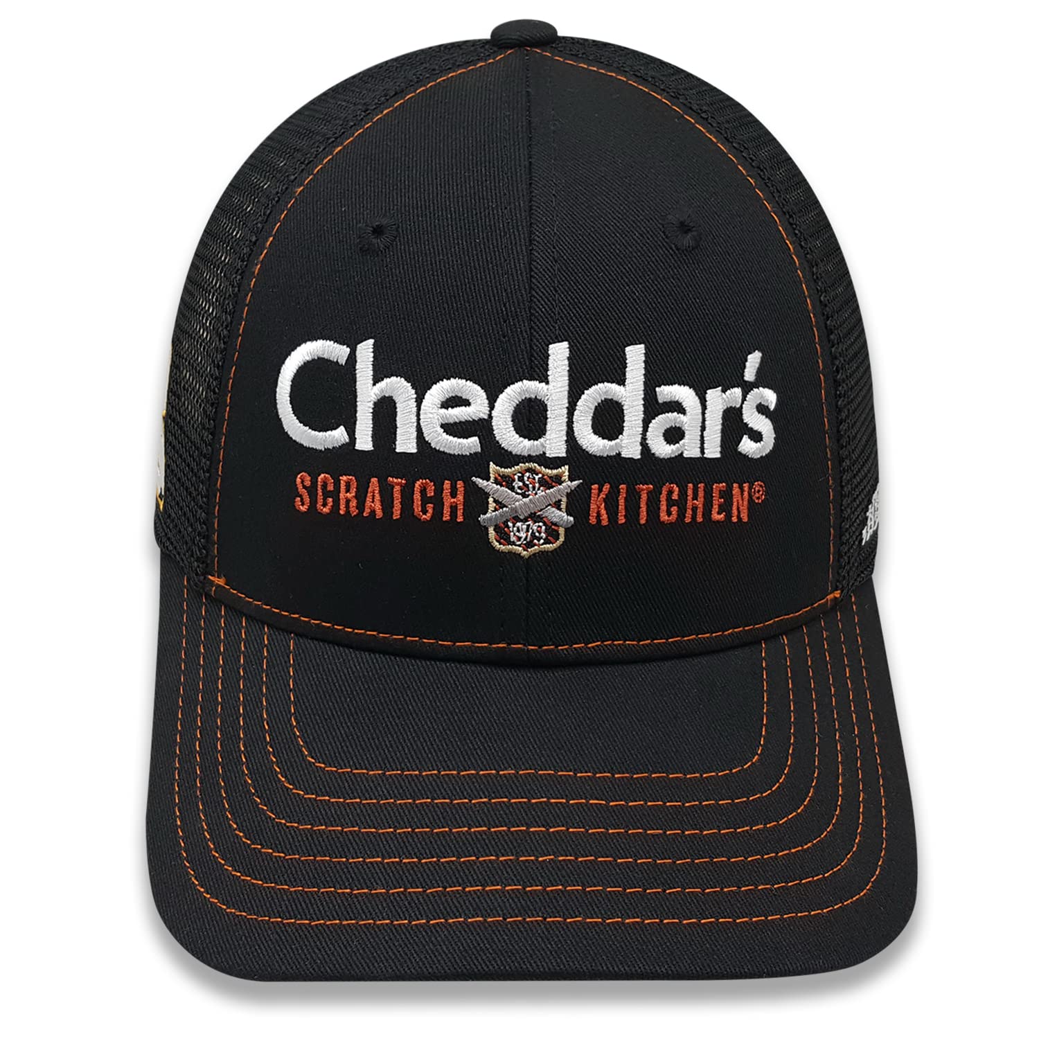 Kyle Busch Cheddars #8 2023 Sponsor Hat NASCAR Adjustable Racing Red Mesh Black Baseball Cap, Black, One size