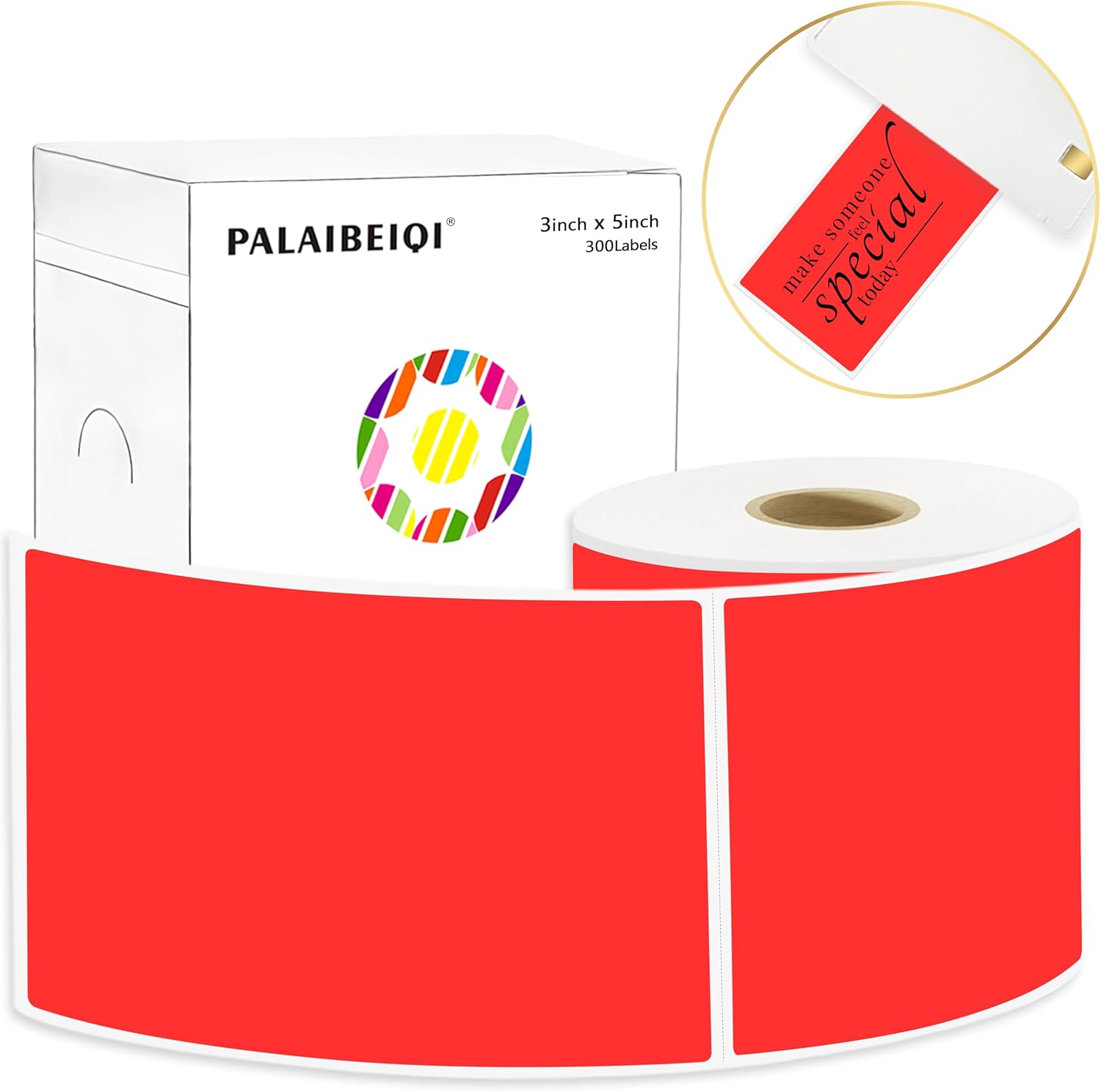 3x5 Inch Thermal Labels,Rectangle Sticker,1200PCS Water Proof Shipping Labels with Strong Adhesive,Compatible with Zebra & Rollo,for Moving Boxes,Inventory,4 Rolls of Fluorescent Pink