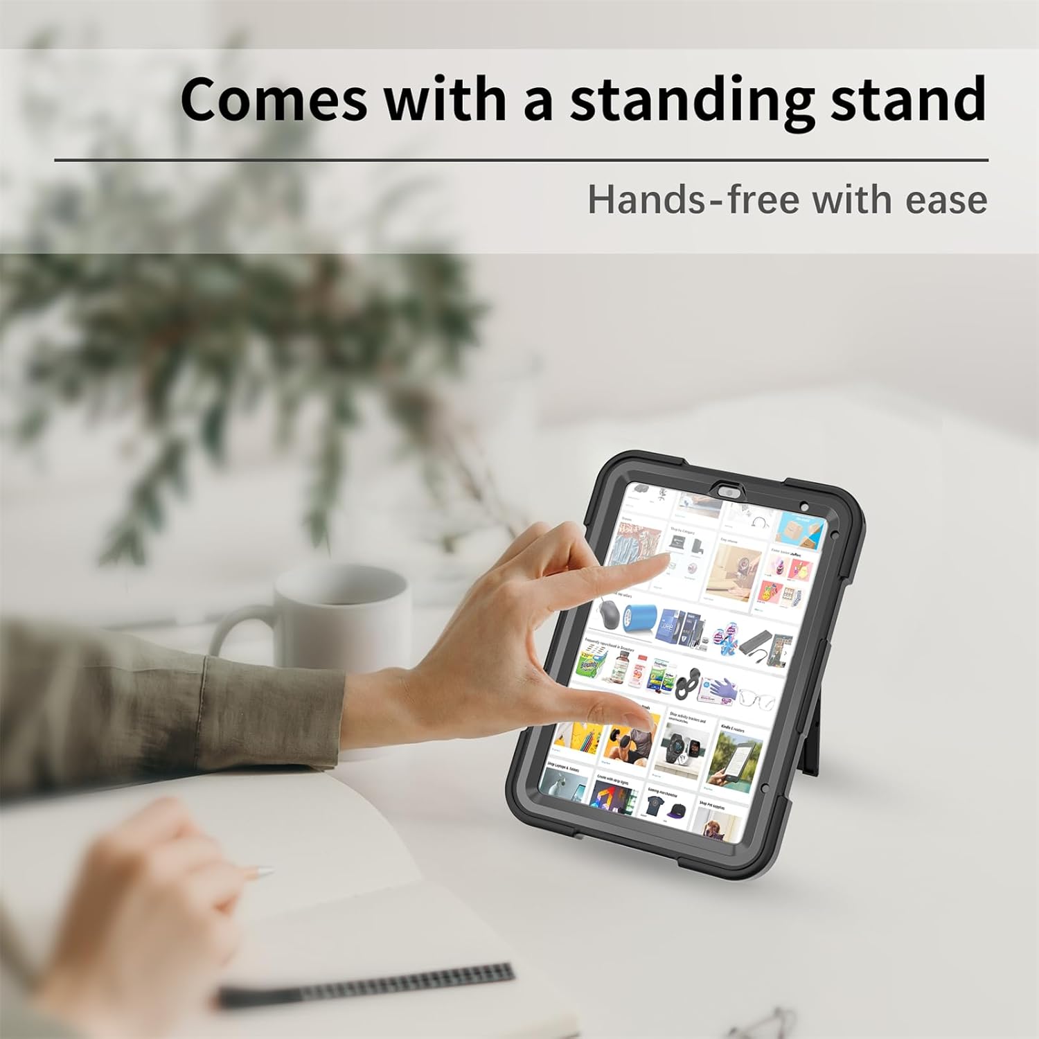 Waterproof Case for iPad mini 7 (A17 Pro) 2024/ Mini 6 8.3'', Full-Body Heavy Duty Shockproof Protective Cover with Screen Protector &Hand Strap/Stand