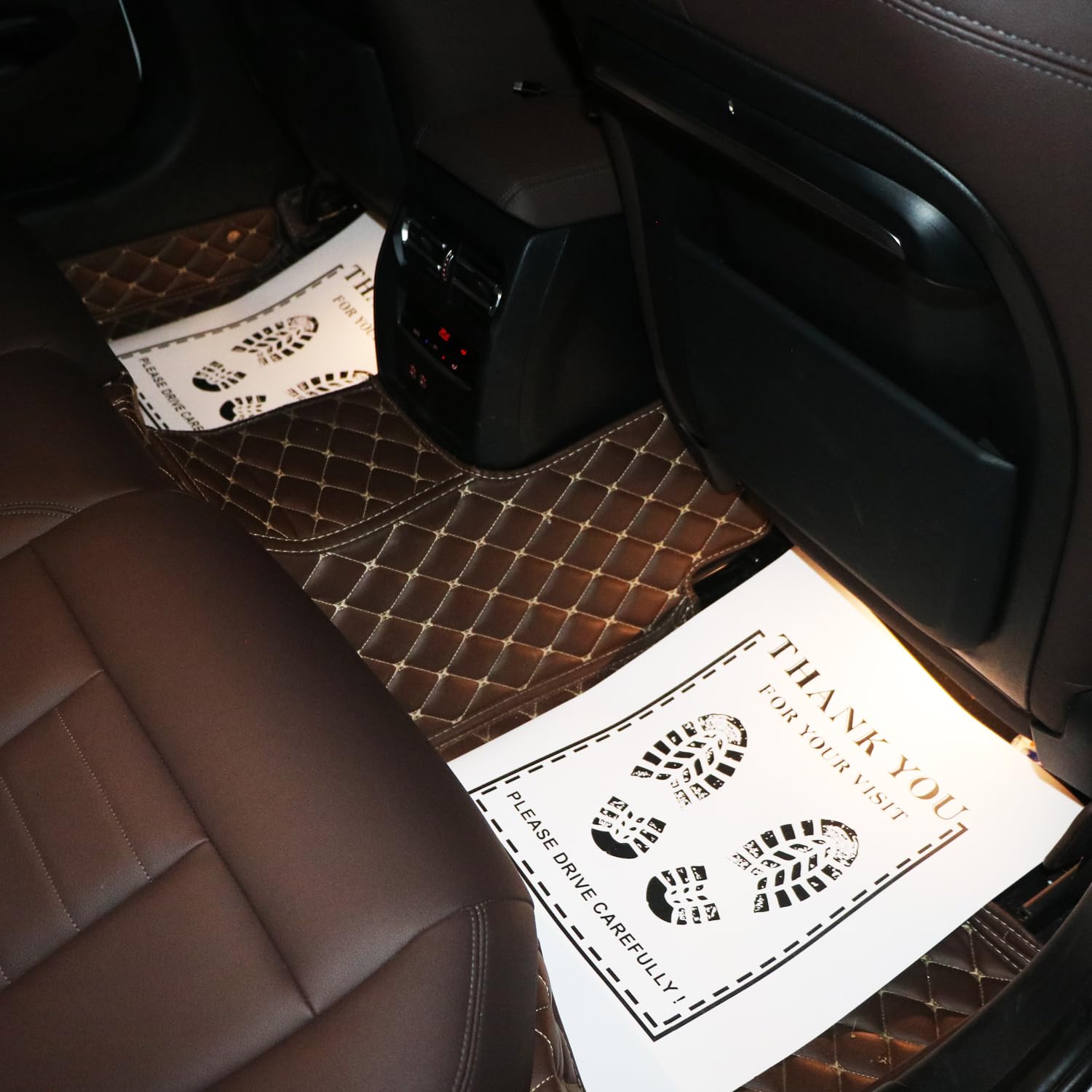 RUENXG White Car Paper Floor Mats 12Pcs Temporary Cars Floor Protector Vehicles Disposable Floor Pads Thank You Mats — view 6