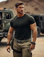 Vista 4 de Cinturón táctico JUKMO, cinturón de nailon para pistola militar de 1.5 pulgadas con hebilla de liberación rápida resistente