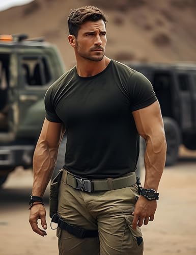 Miniatura 4 de Cinturón táctico JUKMO, cinturón de nailon para pistola militar de 1.5 pulgadas con hebilla de liberación rápida resistente