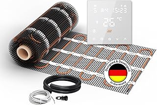 Elektrische Fußbodenheizung für Fliesen: Heizmatte WARMON CLASSIC 150 W/m² inkl. Smart WiFi Thermostat TS 300-Serie, Thermostat:TS 300 WiFi Weiß, Mattengröße:5 m²