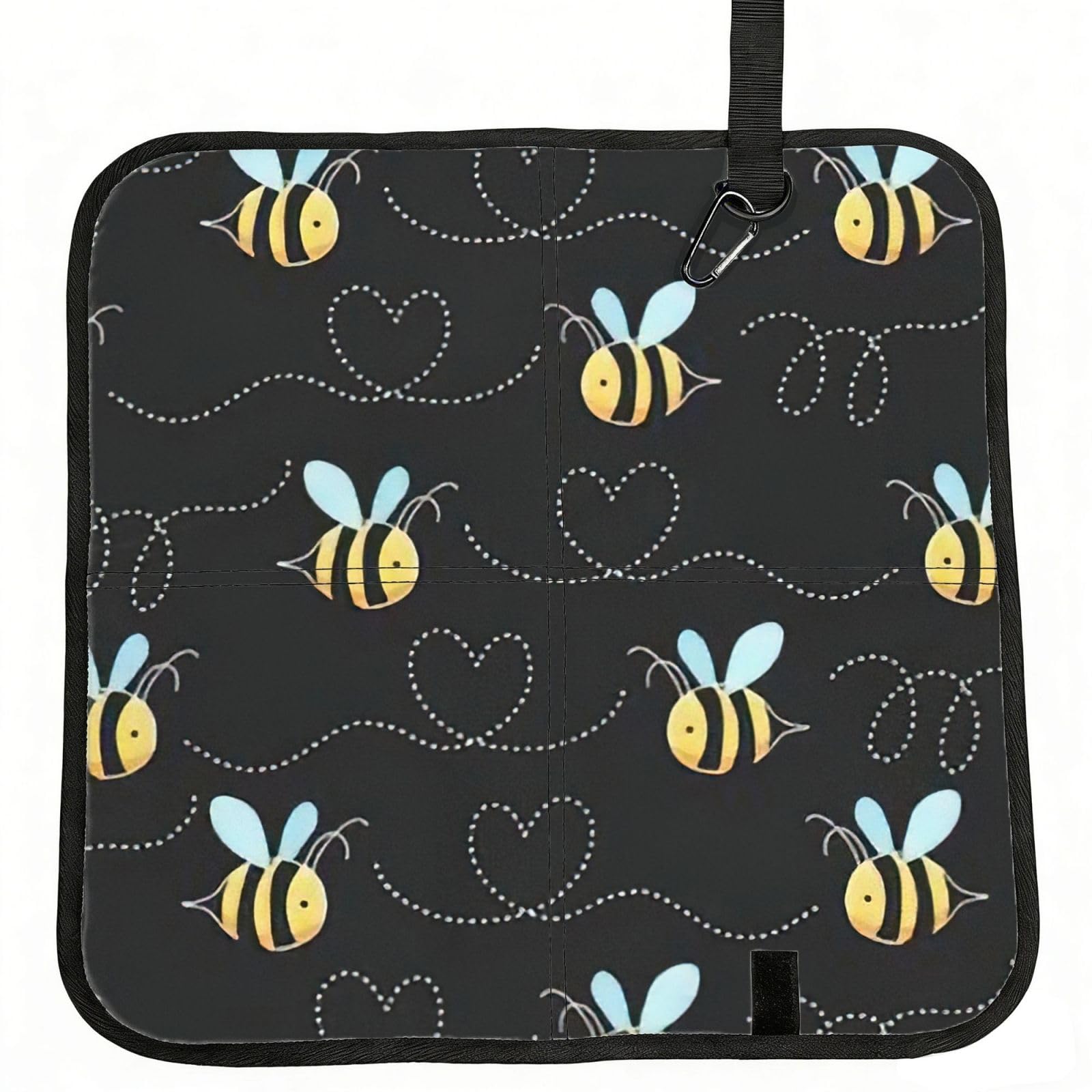 NImongt Bee Flying Print Portable Chair Pad Foldable Seat Cushion Outdoor Seating Office Picnic Camping