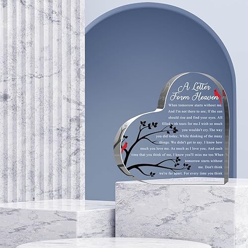 Miniatura 3 de Regalos de condolencias  Una forma de letra Heaven  Regalos conmemorativos de acrílico en forma de corazón, decoraciones de recuerdo de pisapapeles
