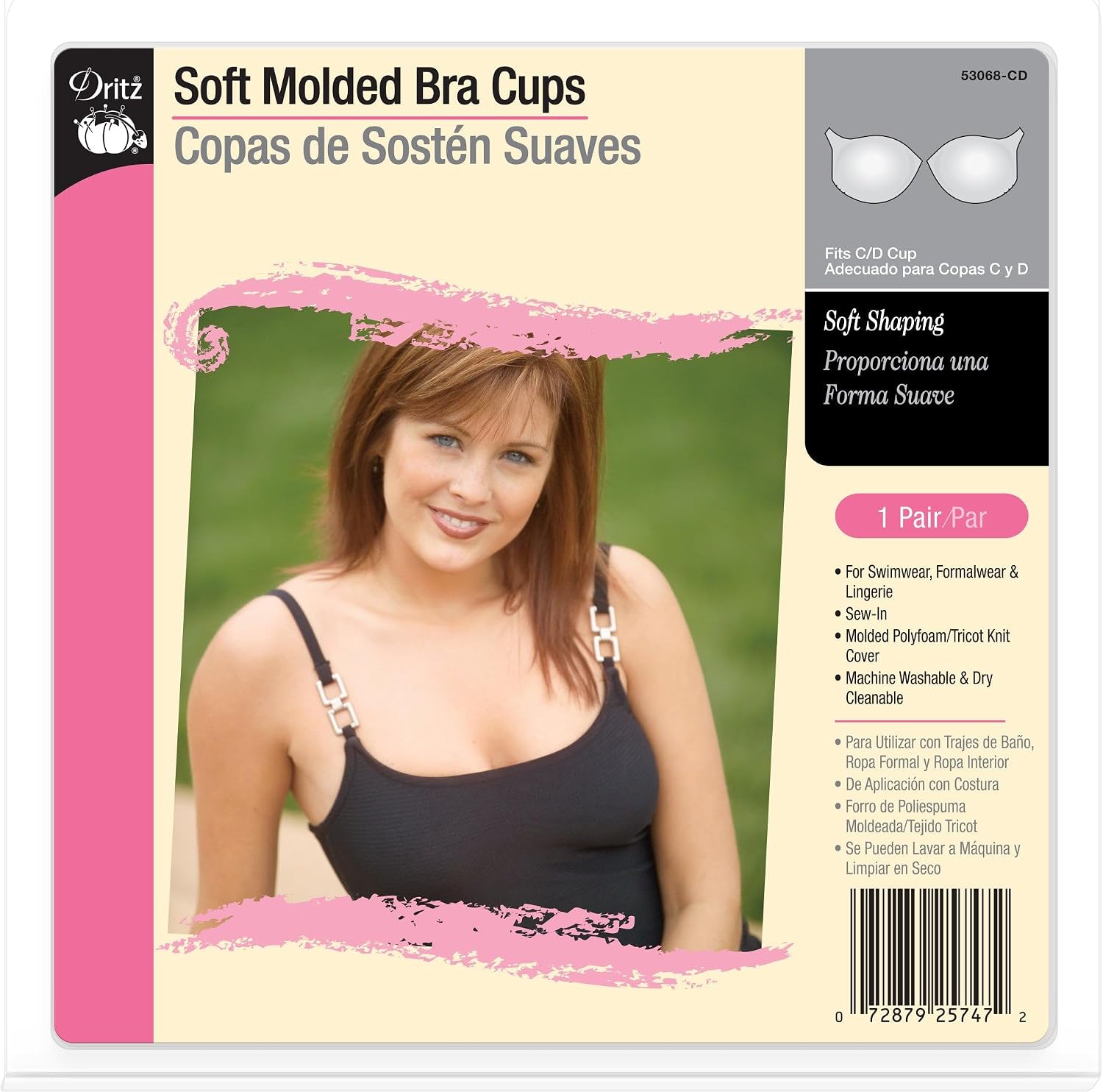 Dritz womens Soft Molded Sew-in Bra Cups, Natural, A B US