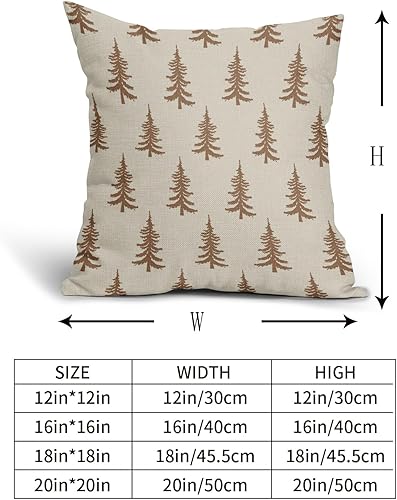 Miniatura 5 de Juego de 2 fundas de almohada negras para árbol de Navidad de 16 x 16 pulgadas, estilo rústico de invierno, fundas de almohada decorativas para