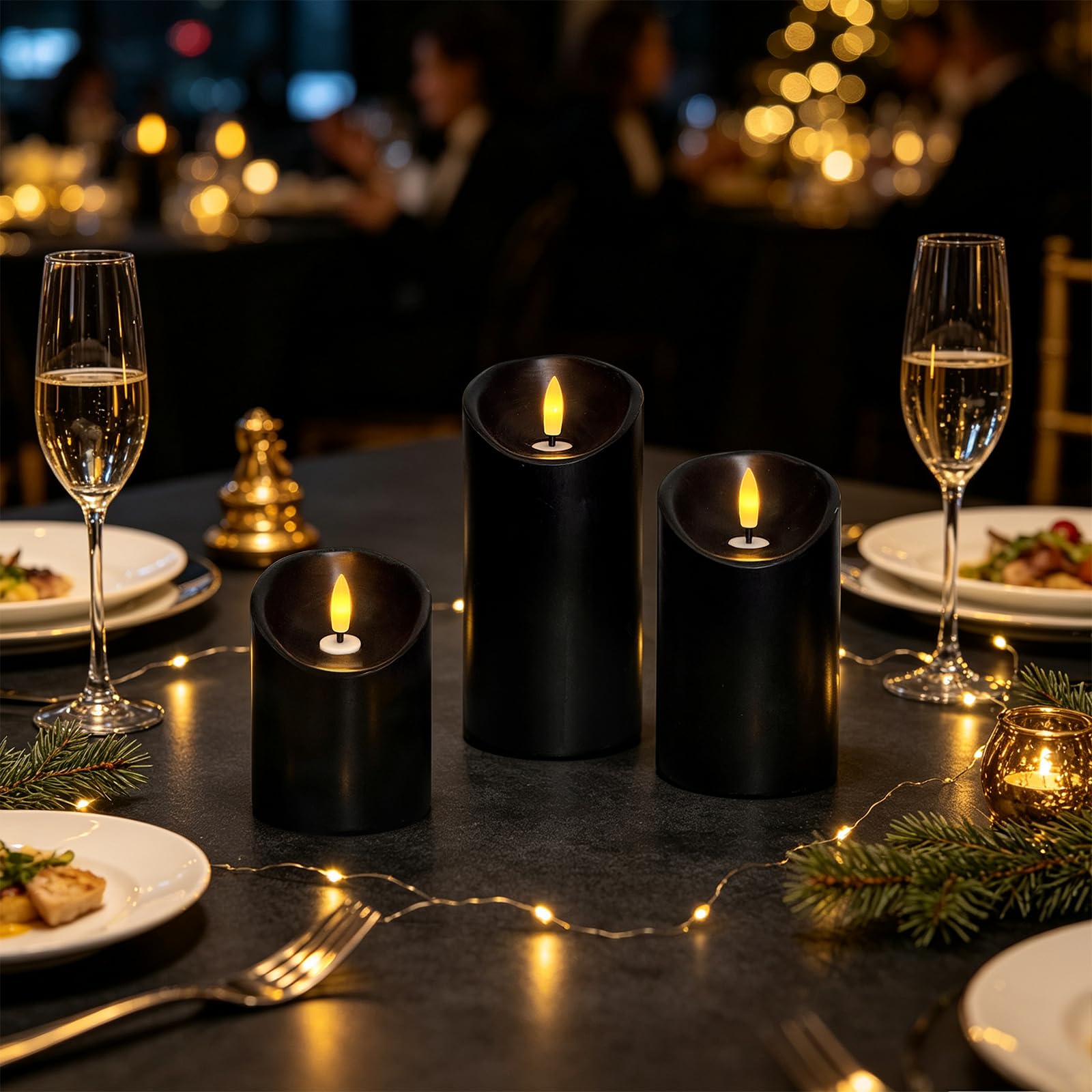 Bougies LED sans flamme à piles pour Halloween, Noël, décoration