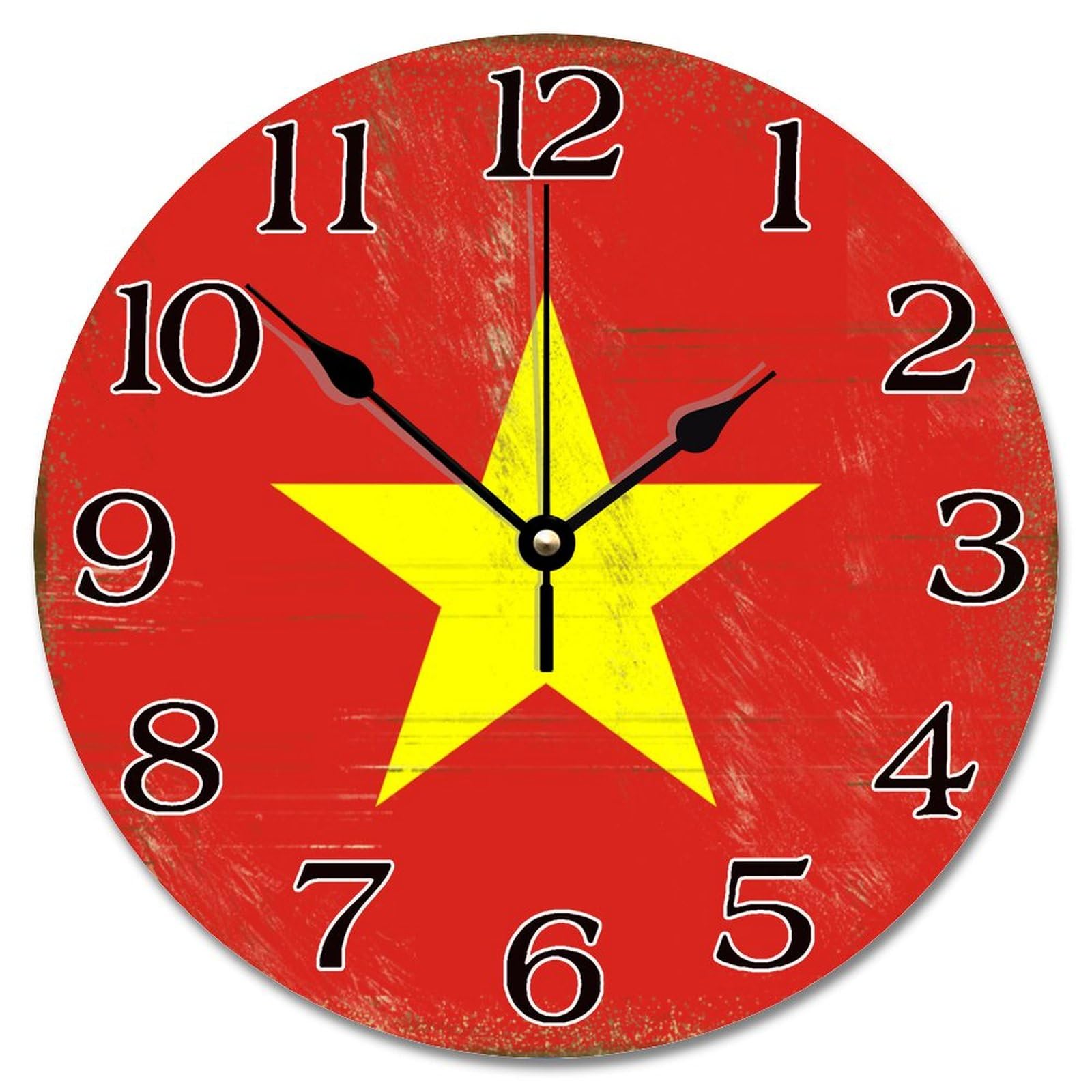 Horloge murale du Vietnam vintage cadeau souvenir sans tic-tac 25cm