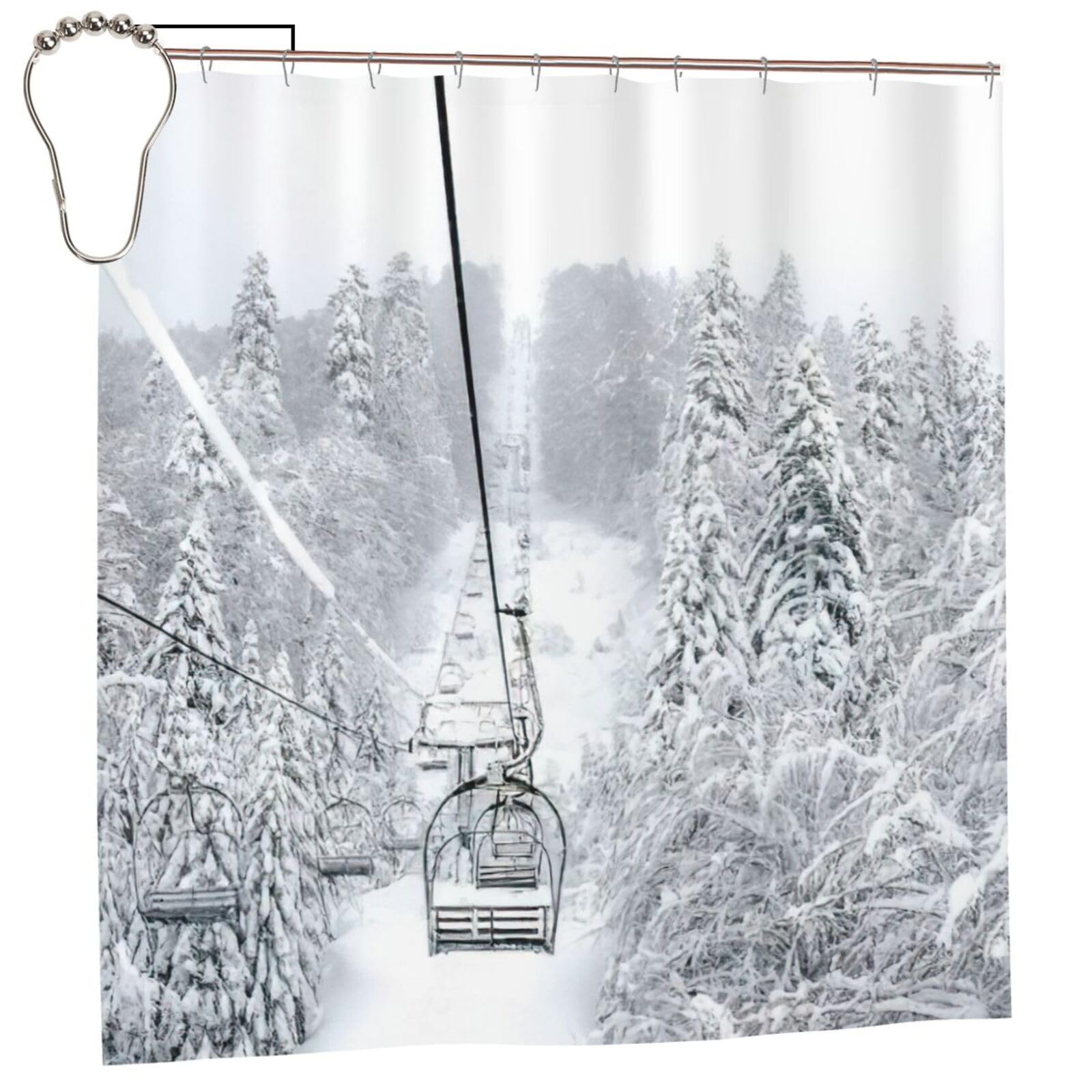 Rideau de douche en polyester 183 cm pour une salle de bain moderne