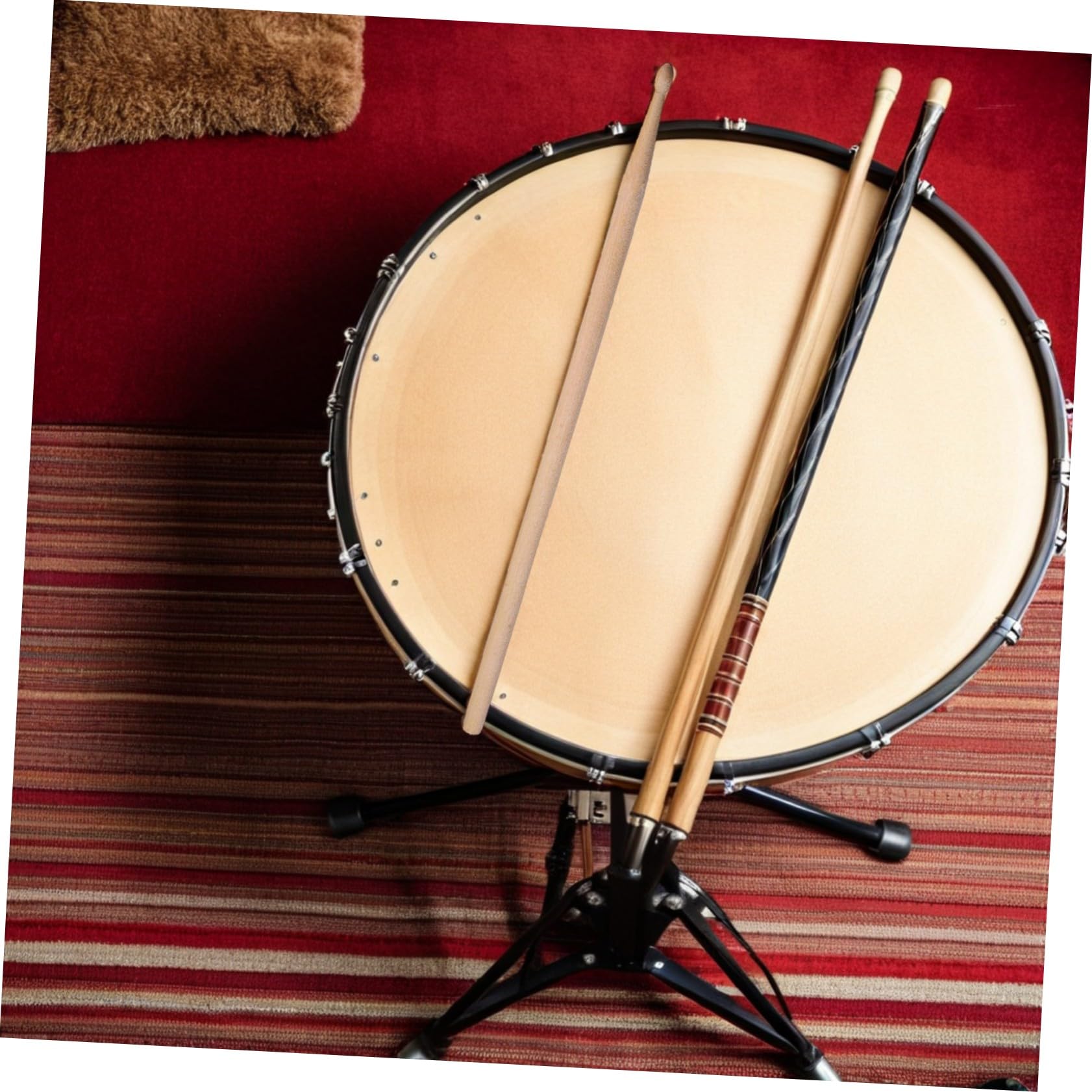 SUPVOX 2 set Bacchette per Batteria in Legno d Acero Punta in Legno e Borsa in Nera Leggere ed Ergonomiche per Adulti e Principianti per Jazz e Batteria Elettronica