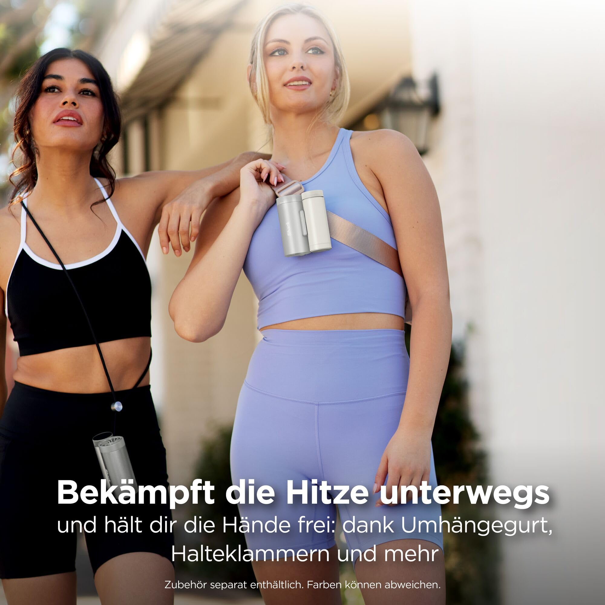 Shark ChillPill 3-in-1-Hochgeschwindigkeits-Handventilator-, Sprühnebel- und InstaChill-System Paket mit Reise-Etui, mit 3 Kühlaufsätzen, reisefreundliches Design, Cloud FA021EU