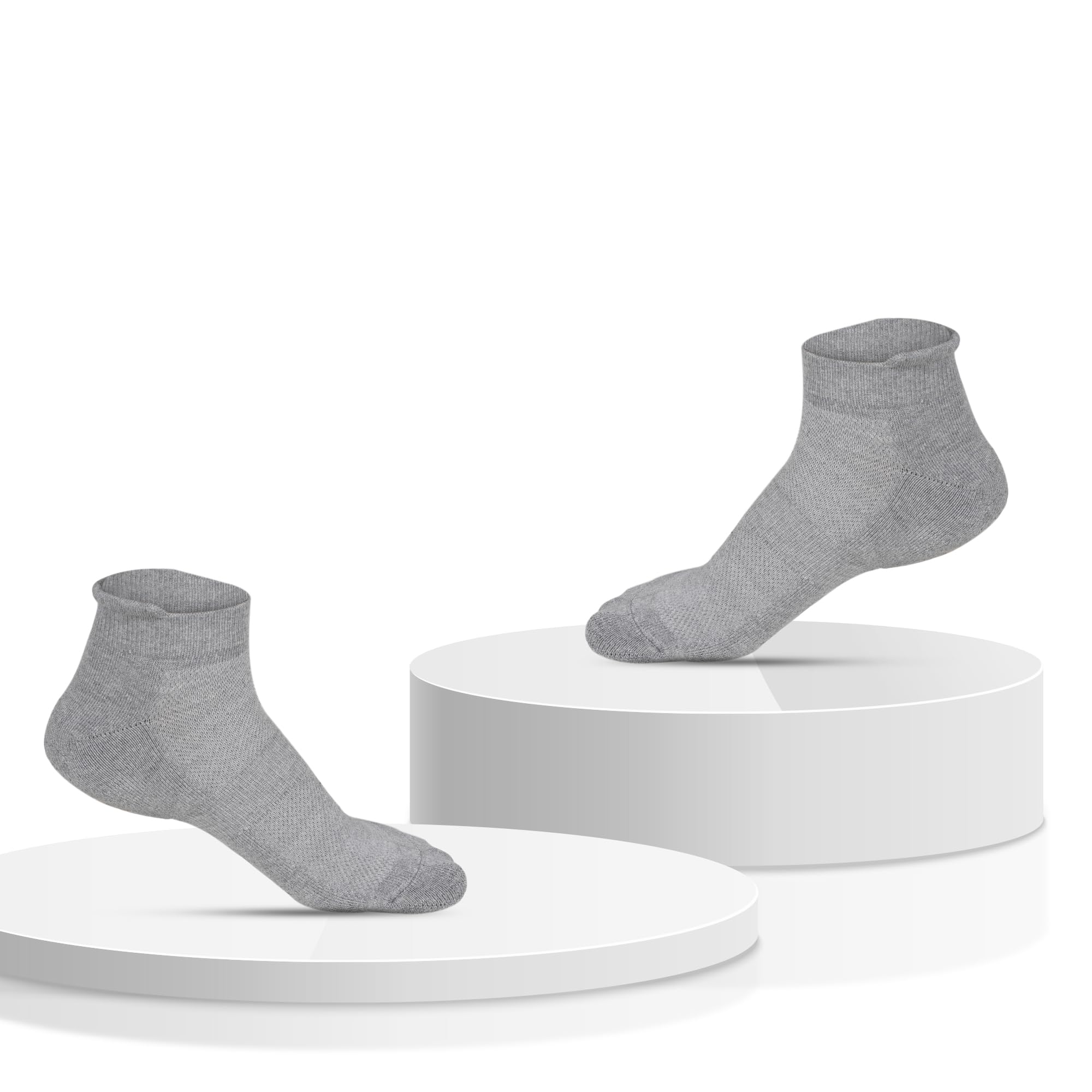 Premium Bamboo Socks for Men | Ankle Length | Odour-Free & Breathable | Anti-bacterial | 3X Softer than Cotton Socks I Pack of 2 Pcs I Free Size Grey-image-4