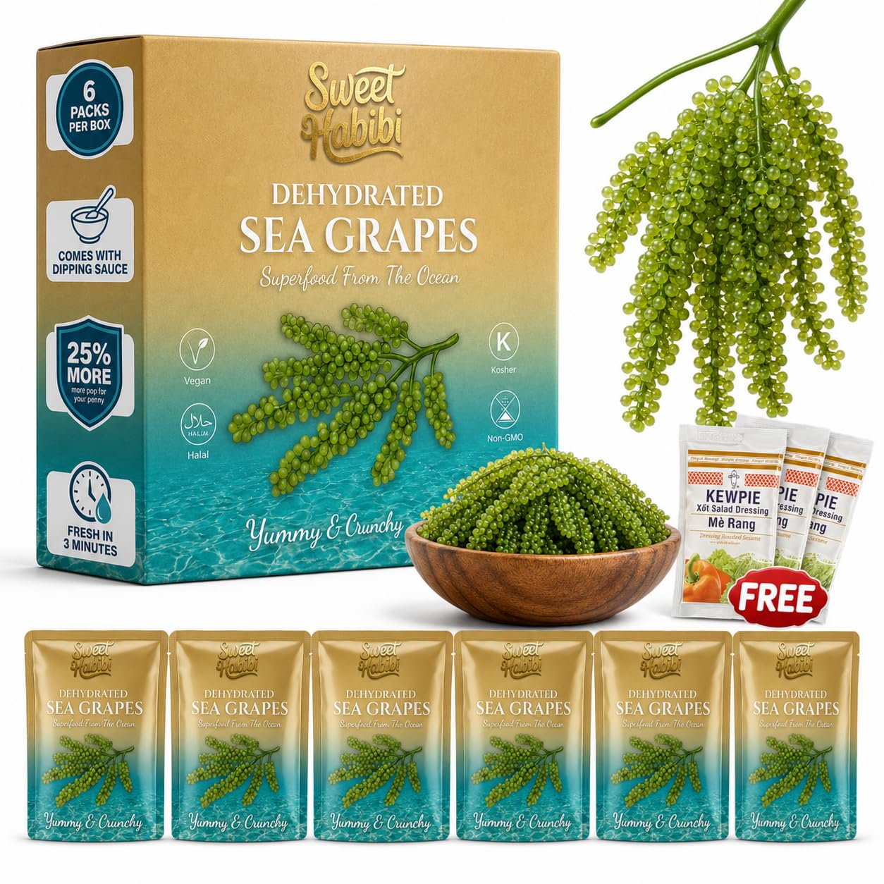 Amazon.com : Sweet Habibi Organic Dehydrated Sea Grapes with
