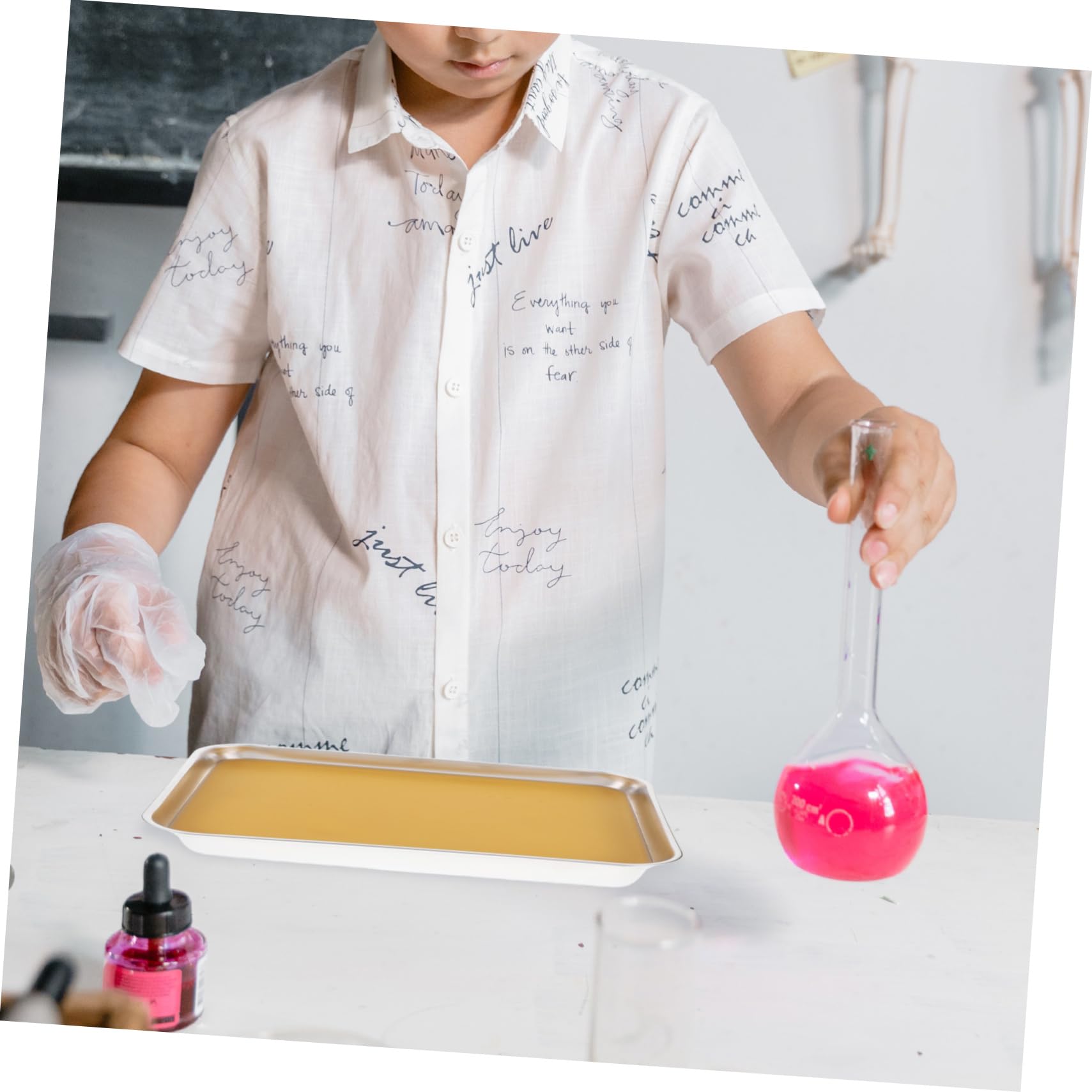 MAGICLULU Vassoio Di Dissezione in Metallo Inox 304 Per Laboratorio Biologico, Piastra Per Studio Del Corpo in Metallo Resistente, Vaschetta Per Dissezione Con Cera Per Scuole Medie e Superi