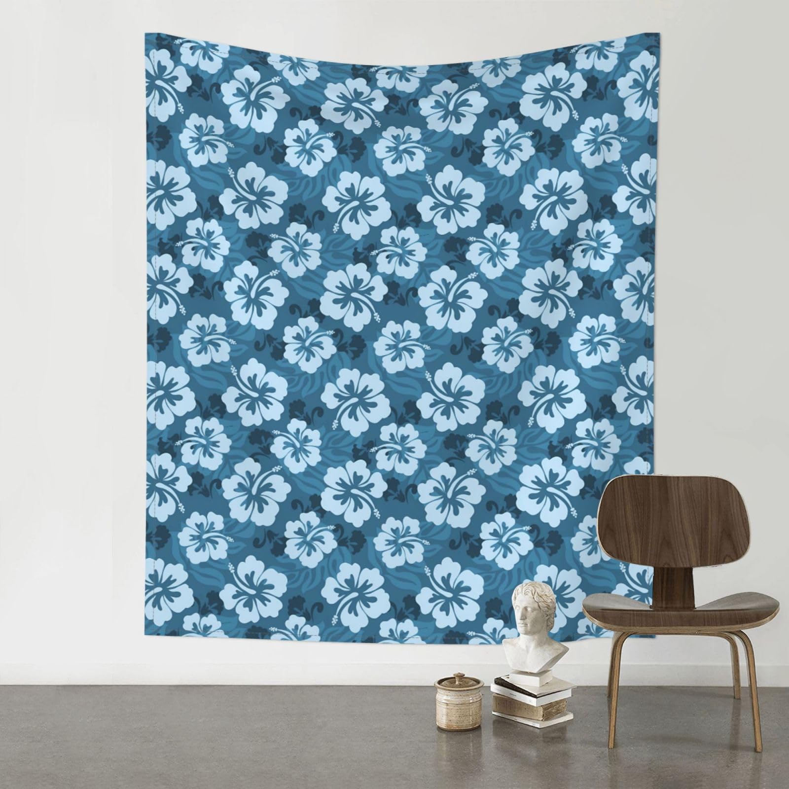 WHJSSF Blue hibiscus Prints Wall Tapestry 60x51in - Boho Decor Throw for Bedroom, Dorm, Picnic & Outdoor Adventures