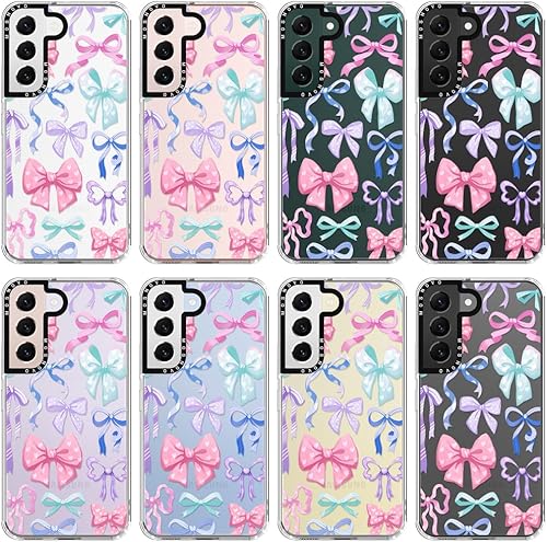 Miniatura 3 de MOSNOVO Funda para Galaxy S22 Plus, a prueba de golpes, TPU a prueba de golpes, funda delgada y transparente con diseño floral de flores para