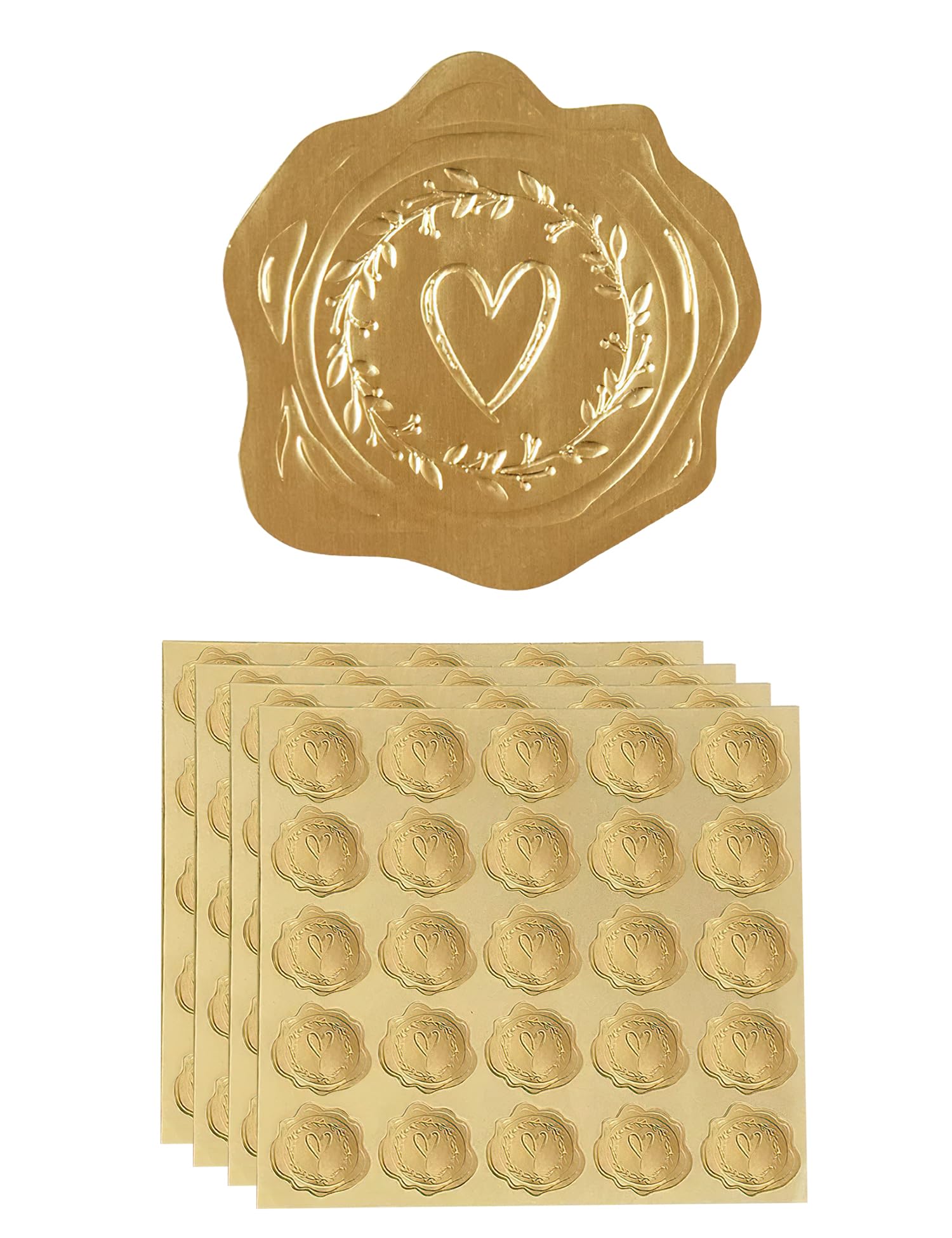 Amazon.co.jp: 封筒ステッカーシール 100枚 ゴールドシール ギフト