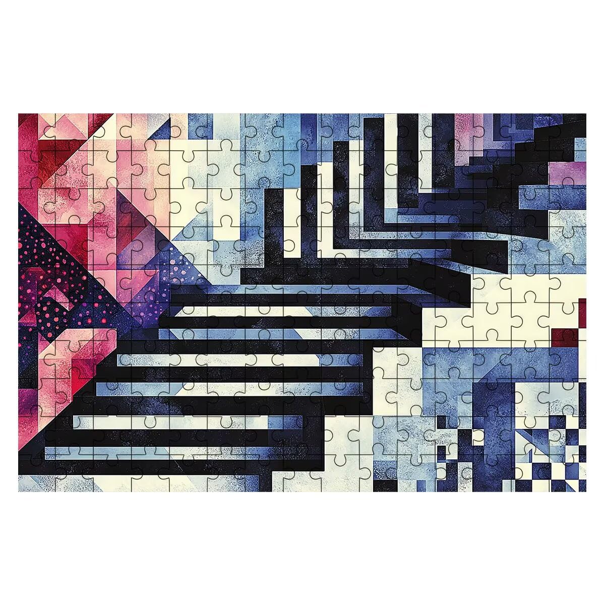 Puzzle dla dorosłych 1500, geometryczne układanki, 1500 sztuk, dla dorosłych, niemożliwe, wymagająca gra dla całości, drewniane puzzle na prezenty dla kobiet, motyw dekoracyjny: abstrakcyjny, 1972