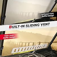 Vista 4 de KEMIMOTO Parabrisas delantero ventilado compatible con Can-Am Defender HD5/HD8/HD10/MAX 2016-2025, policarbonato transparente con revestimiento duro