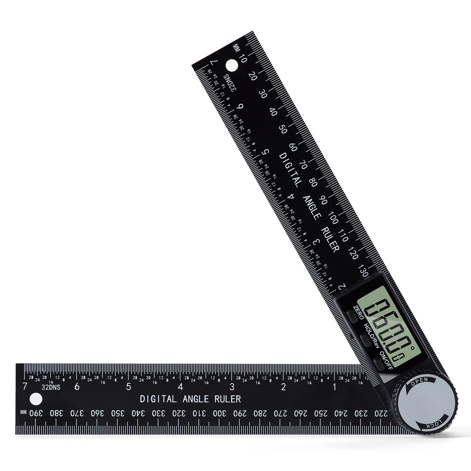 Kirphealy Digital Angle Finder Protractor, 7inch 200mm Angle Gauge Professional Measuring Tool, Third Generation Adjustable Angle Ruler, Quick Display for Carpentry Construction and Home Improvement