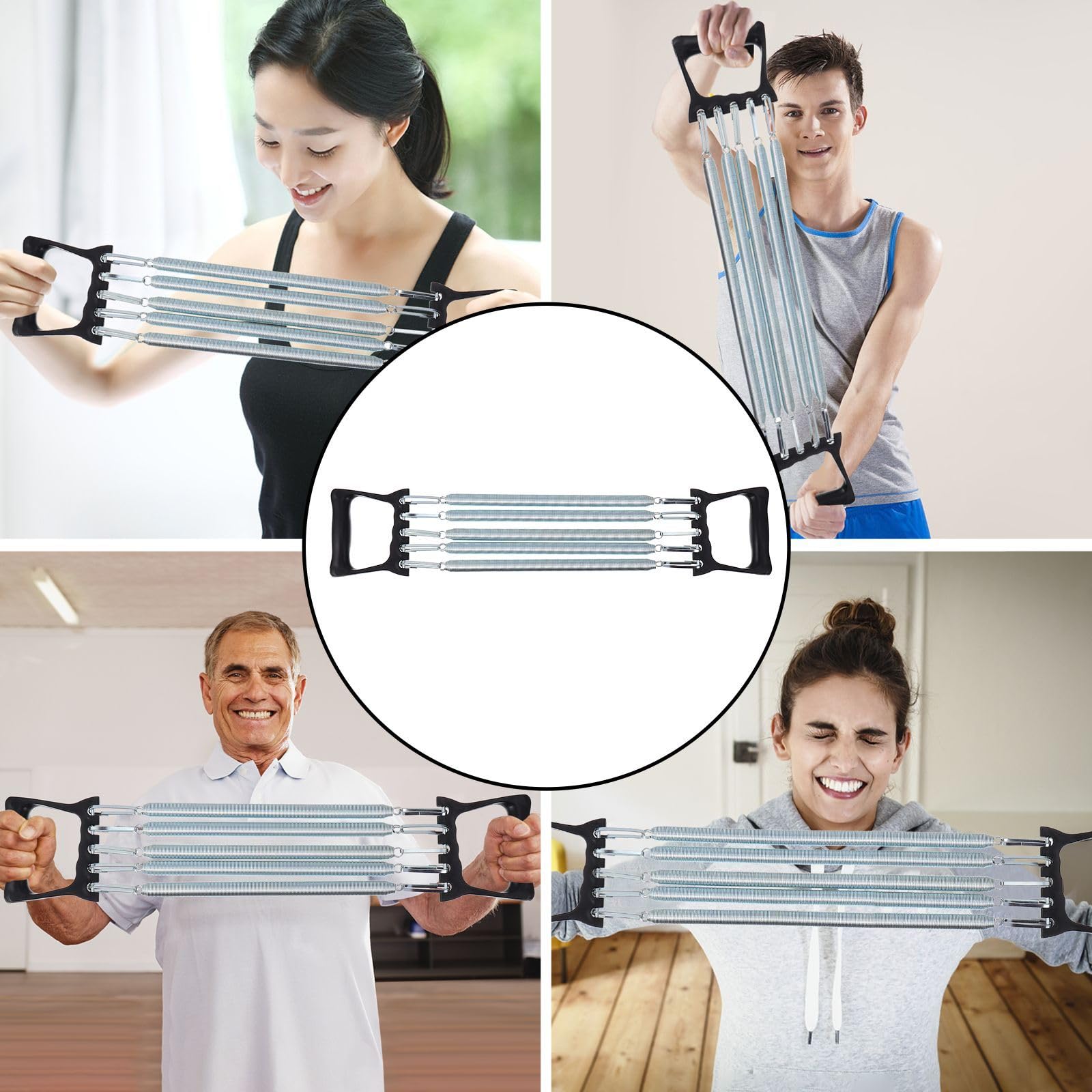 BESPORTBLE Estensore Toracico a Molla con Manico Antiscivolo Confortevole per Allenamento Muscolare a Casa e Uso Domestico