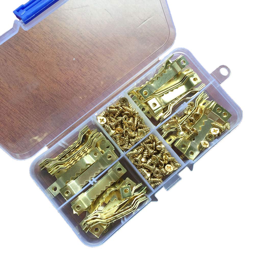 Losping 100pcs Single Sided Sawtooth Hanging Picture Photo Frame Hangers Hooks With 200pcs Screws Accessories
