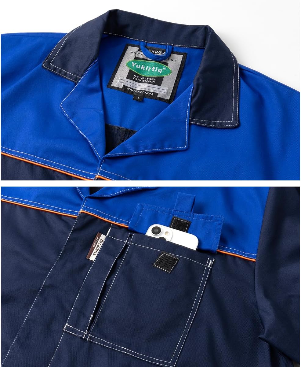 Men's Lab Coat Long Sleeve Mechanics Shop Coats DIY Work Smock