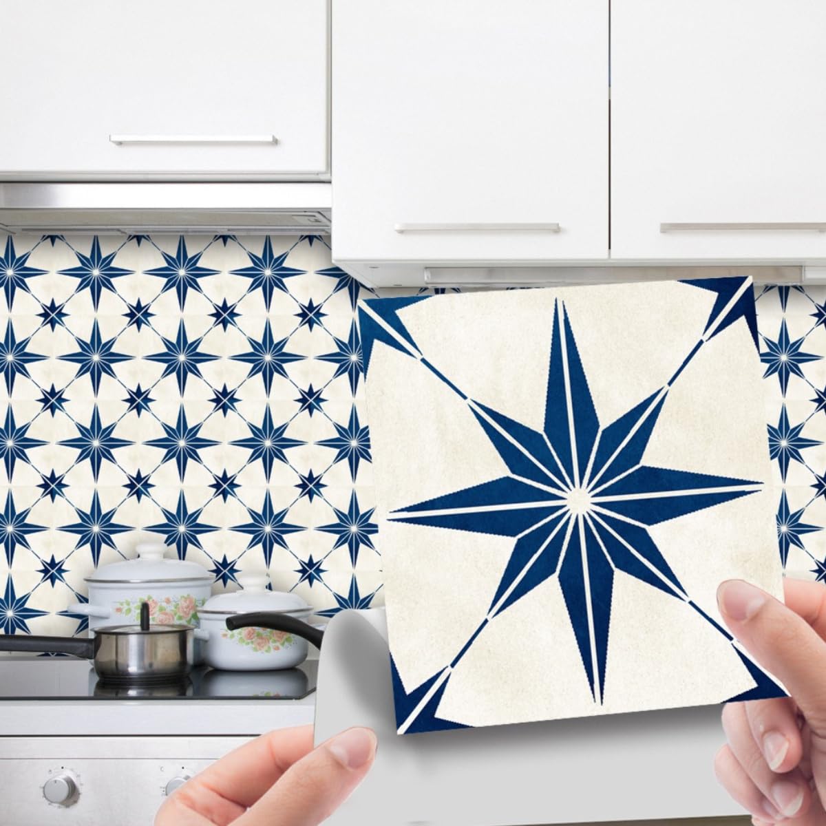 20 PCS Tile Stickers, 10cm x 10cm Peel and Stick Backsplash Tiles – Perfect for Fireplace Surrounds, Kitchen Backsplashes, Bathroom Walls, Easy to Apply & Reusable