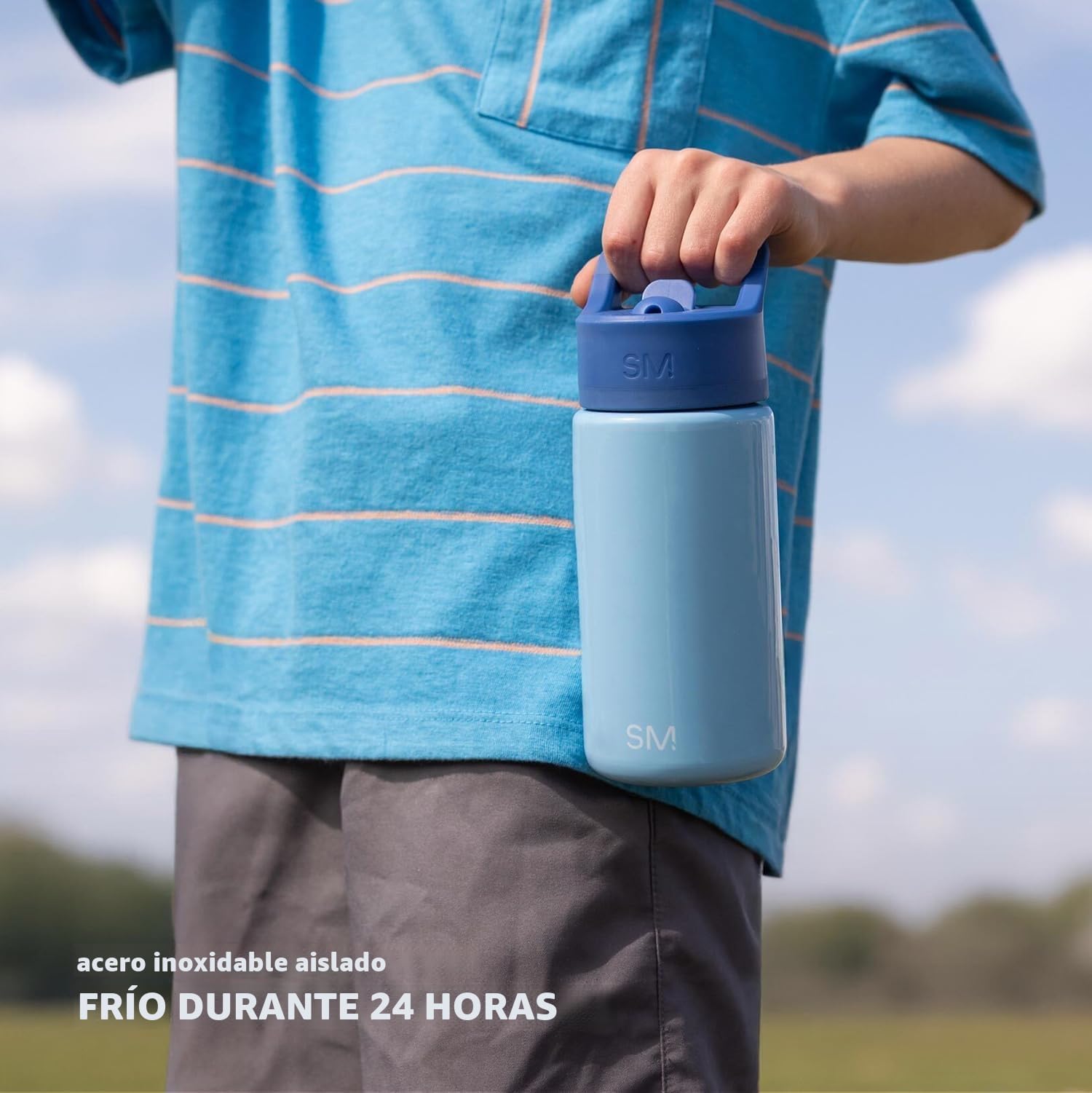 Simple Modern Botella Agua Niños con Pajita | Botella Térmica Acero Inoxidable Aislado Reutilizable para Niños y Niñas | Summit | 415ml | Confetti
