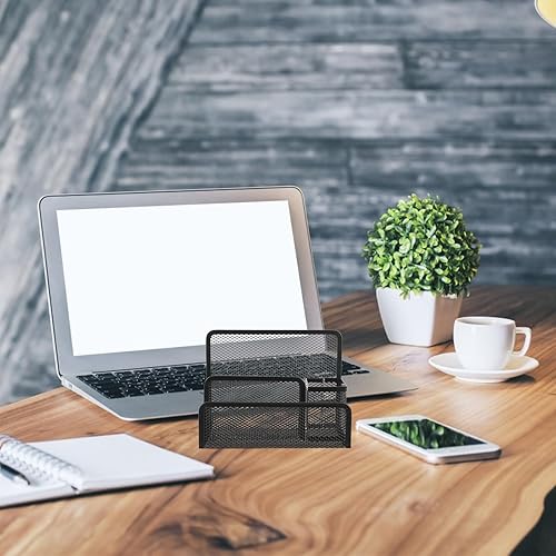 Miniatura 8 de Angoily Estantes para libros, organizador de archivos de escritorio, organizador de escritorio vertical de malla metálica, soporte de archivos de