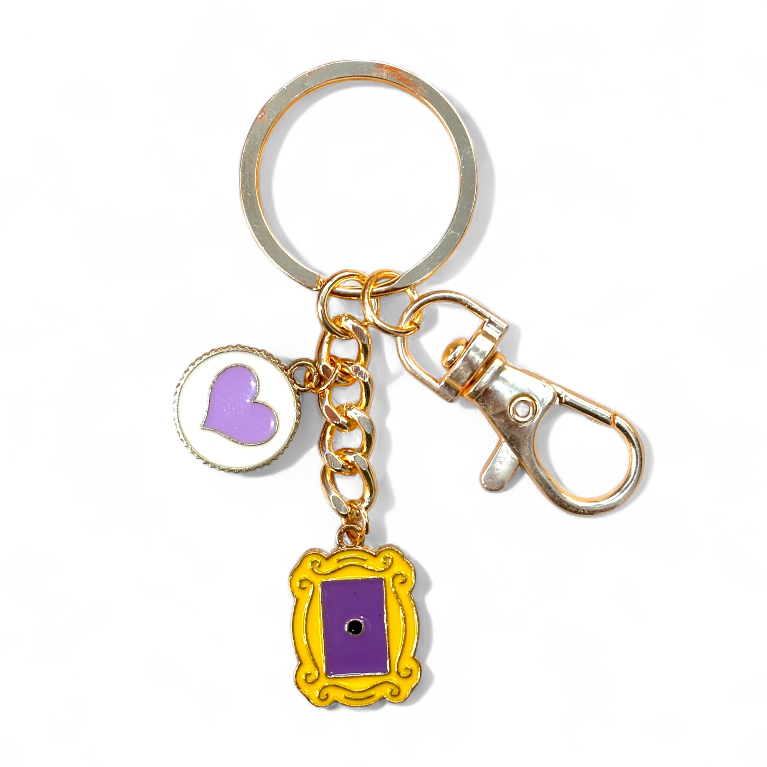 pradhan accessories Friends Door Frame with Purple Heart Keychain for Men & Women, Handcrafted, Aesthetic Keychain for Gifting, Durable Anti-Tarnish Metal Key Ring for Car, Bike, House, Travel, Bags-picture-37