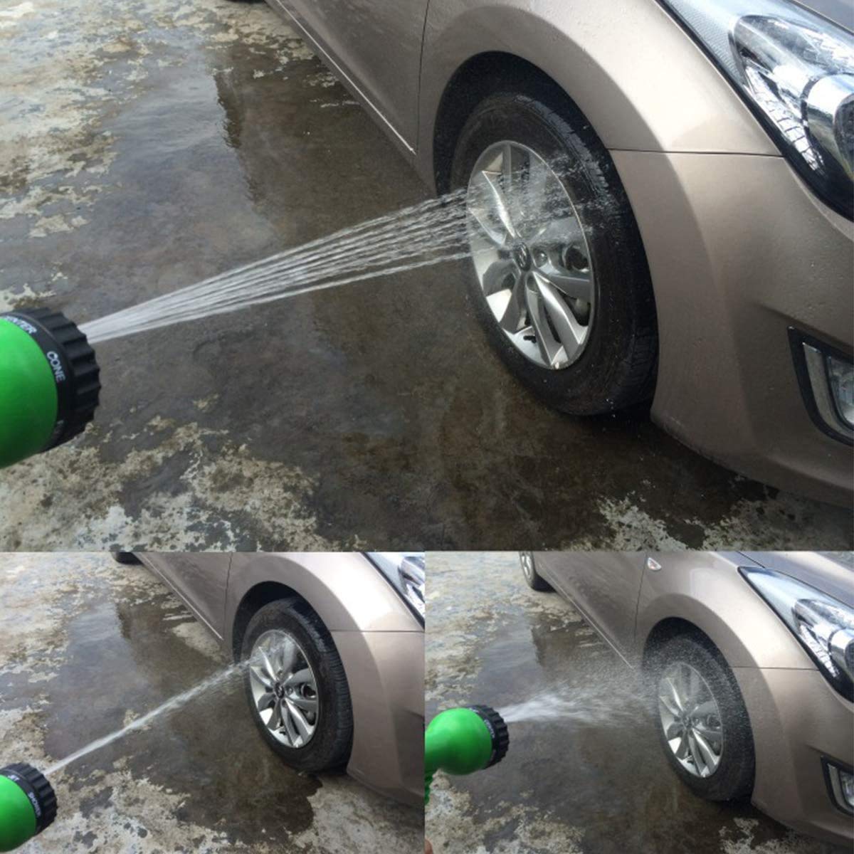 MIAOZHANG Tubo da Giardino Verde 25/100Ft Tubo Estensibile da Giardino Tubo Irrigazione Estensibile con 7 Funzioni di Spruzzo per Camper E Giardino di Casa