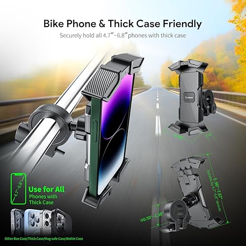 Miniatura 5 de Soporte para teléfono de bicicleta, soporte para teléfono de motocicleta, abrazadera para manillar de motocicleta, clip de teléfono para scooter