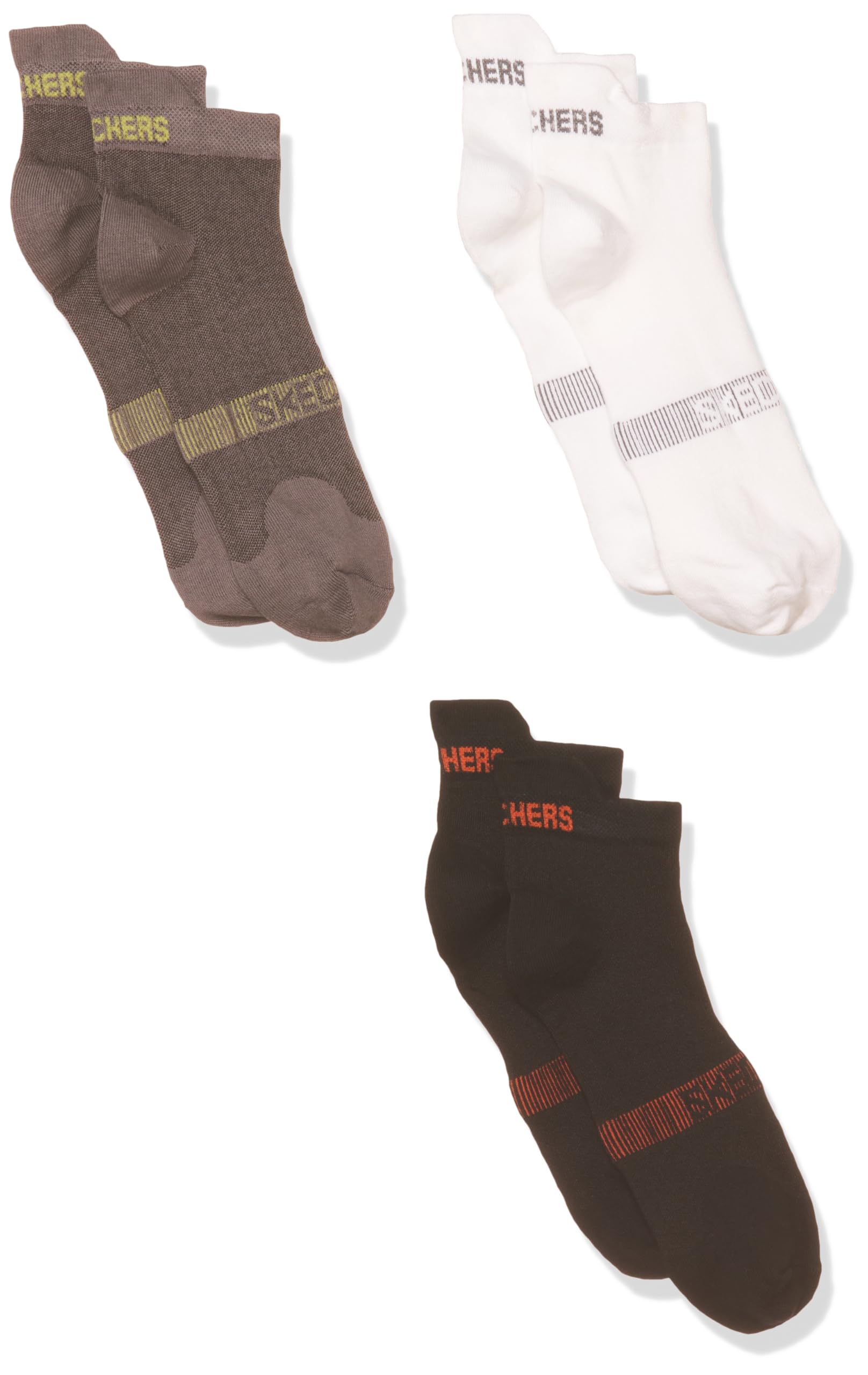 skechers Men's Calf Socks-3PK MENS STRUCTURED NON TERRY-Z20117ID-WBCC-L-picture-21
