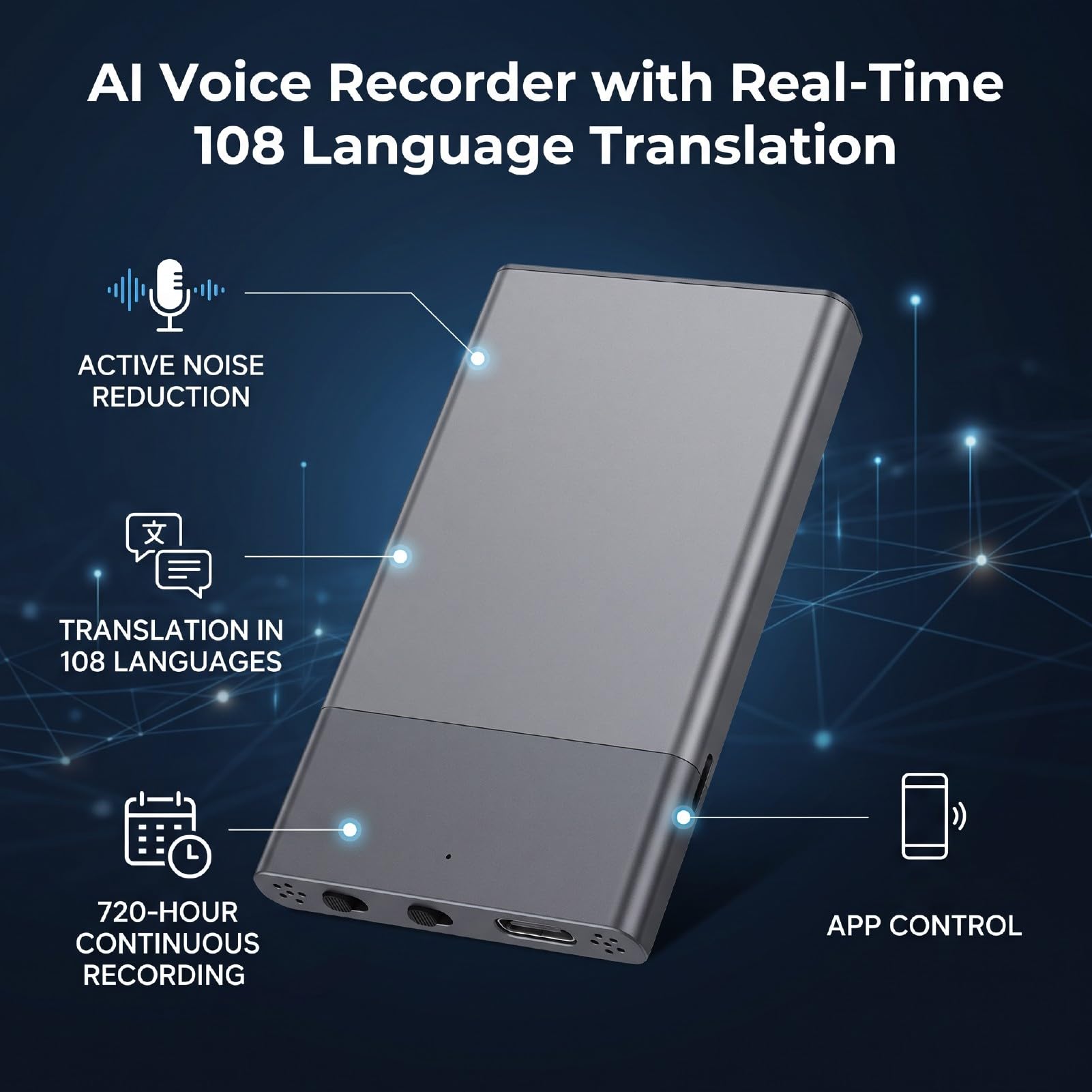 Grabadora de Voz AI, Transcripción en Tiempo Real de 108 Idiomas