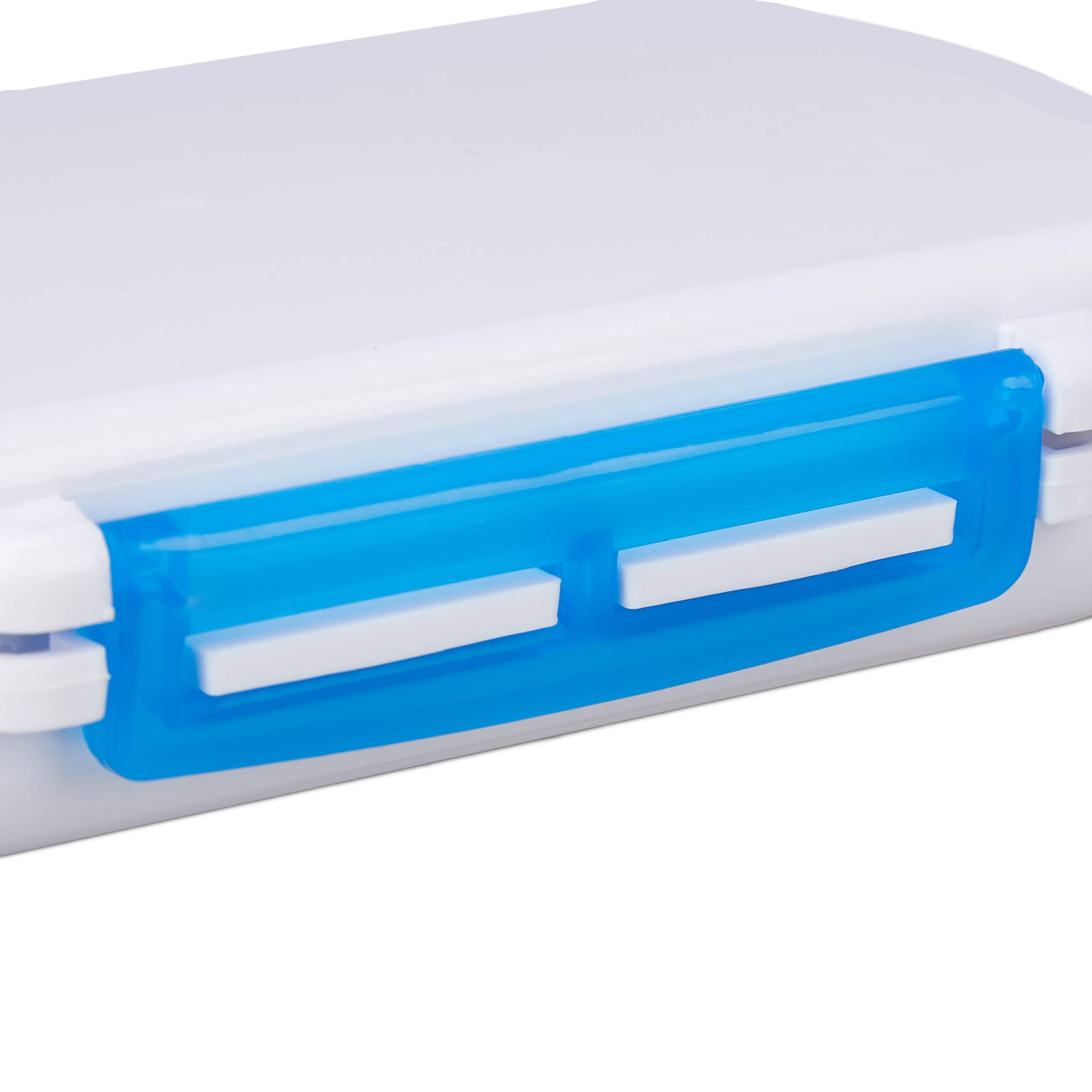Relaxdays Set 3 Portapillole Impermeabili Plastica senza BPA Bianco Blu
