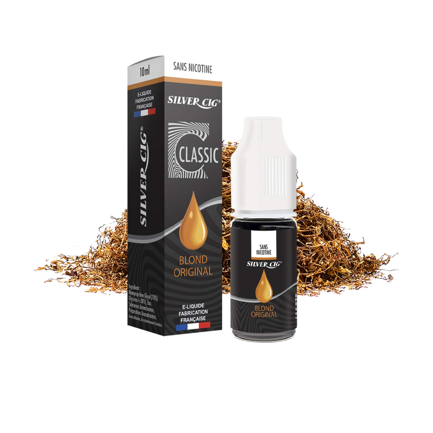 SILVER CIG - E-liquid SilverCig Blond Tobacco Original 0 mg -70PG/30VG No  Nicotina o tabaco, recambio de recambio de cigarrillos electrnicos - :  Amazon.fr: High-Tech
