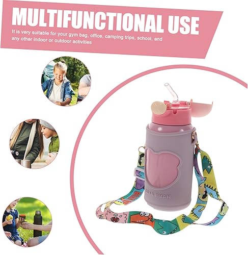 Miniatura 2 de BRIGHTFUFU 1 Set Children's Vacuum Cold Water Bottle Kawaii Water Bottle with Straw Motivational Water Bottle Kids Straw Bottle Kawii Silica Gel
